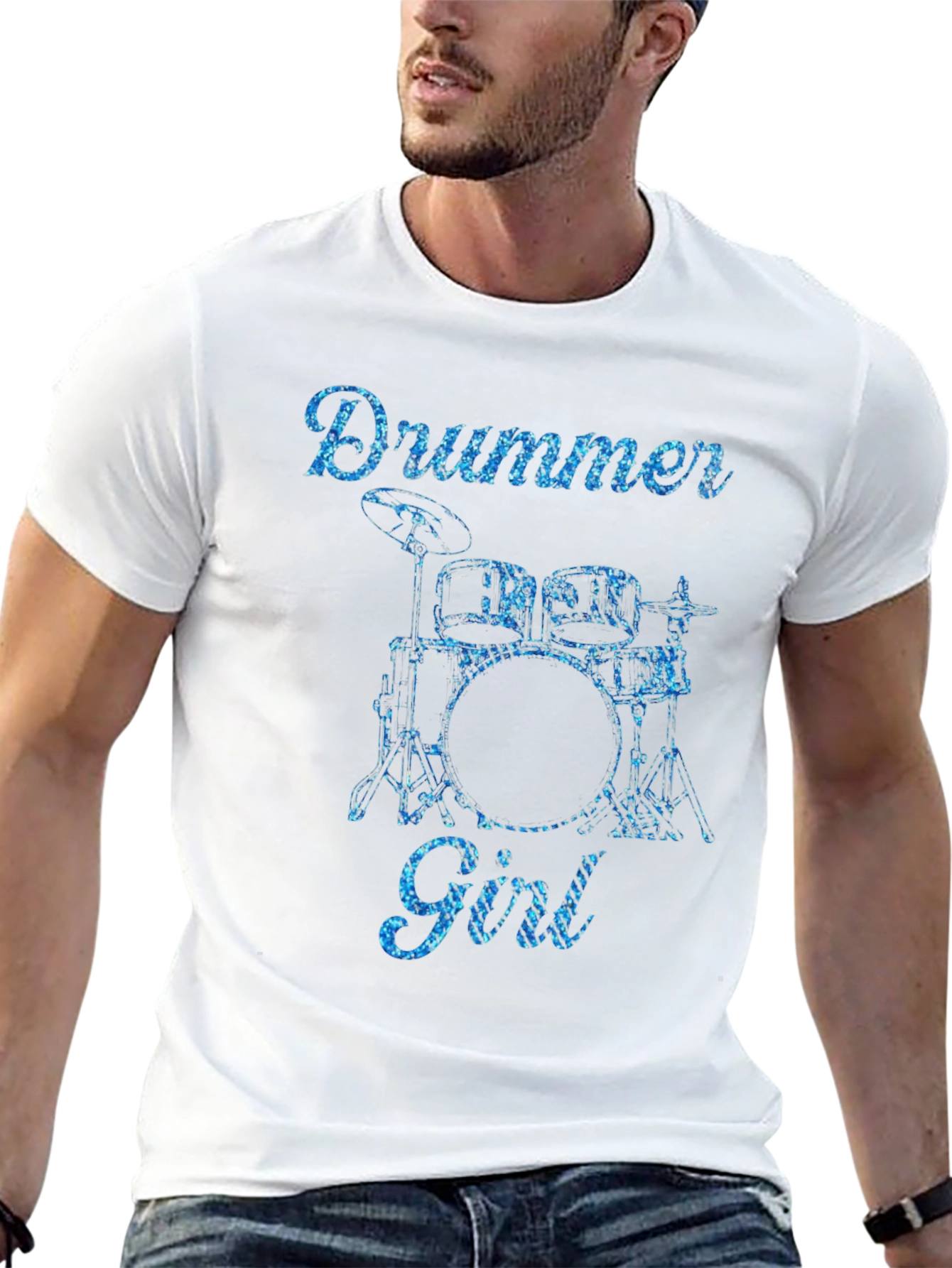 Drummer Girl Graphic Tee - Music Lover T-Shirt