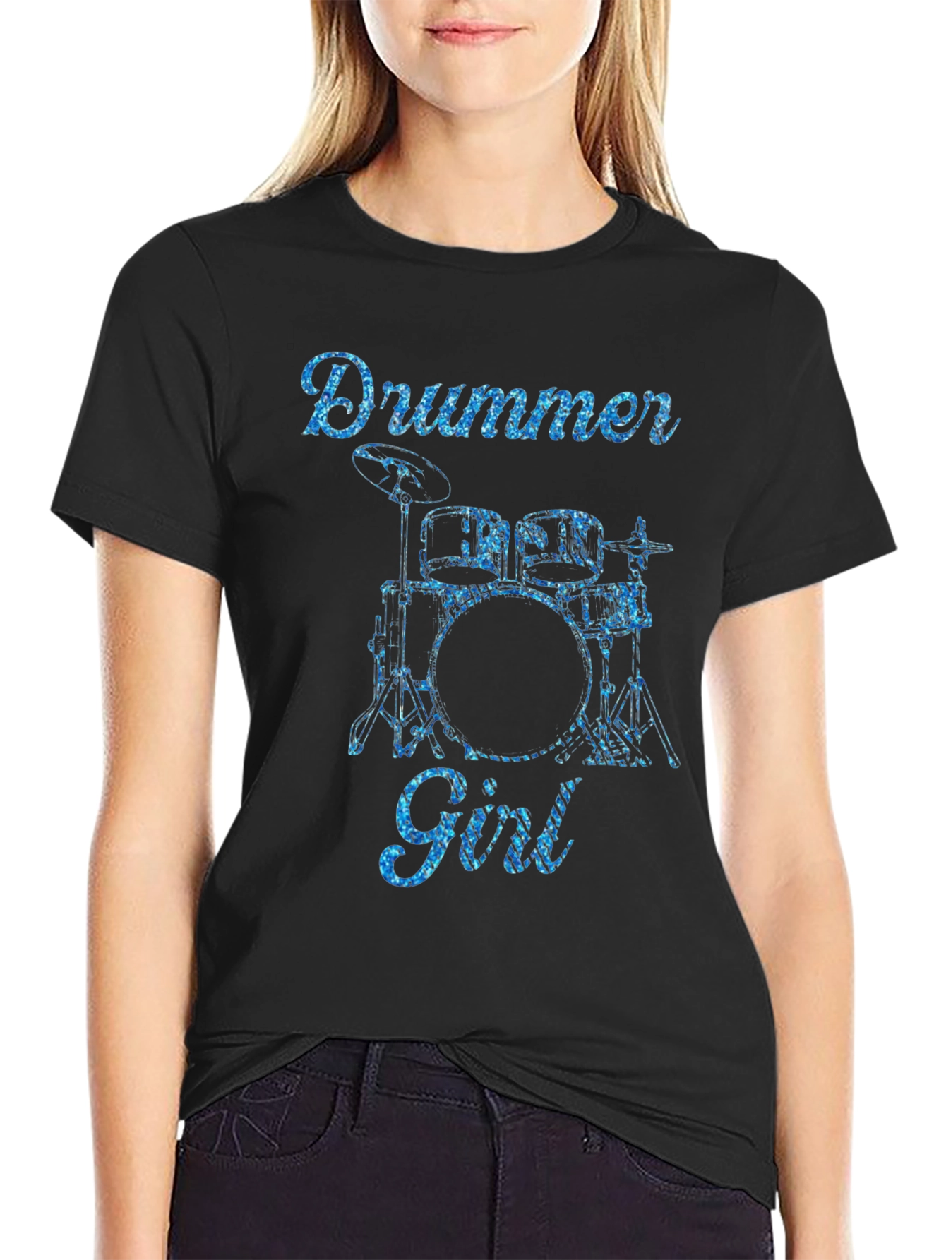 Drummer Girl Graphic Tee - Music Lover T-Shirt