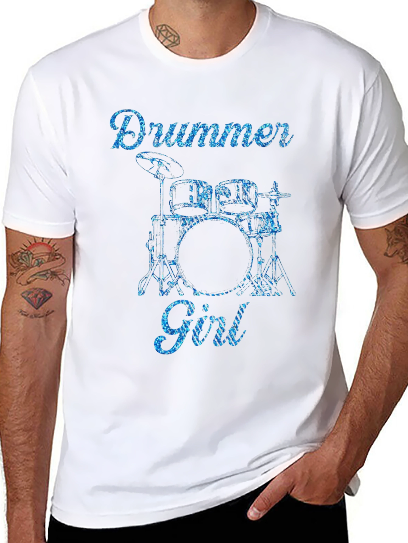 Drummer Girl Graphic Tee - Music Lover T-Shirt