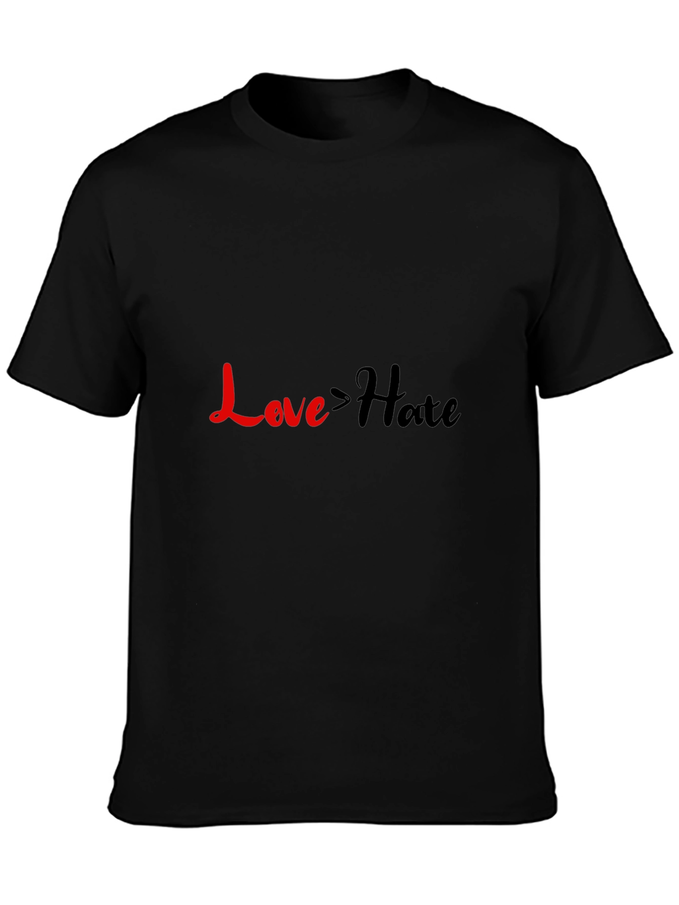 Love > Hate Graphic Tee - Black Casual T-Shirt