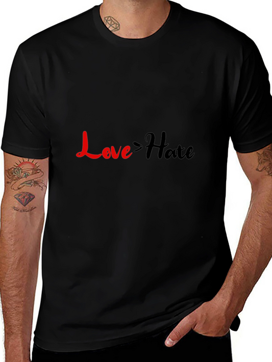 Love > Hate Graphic Tee - Black Casual T-Shirt