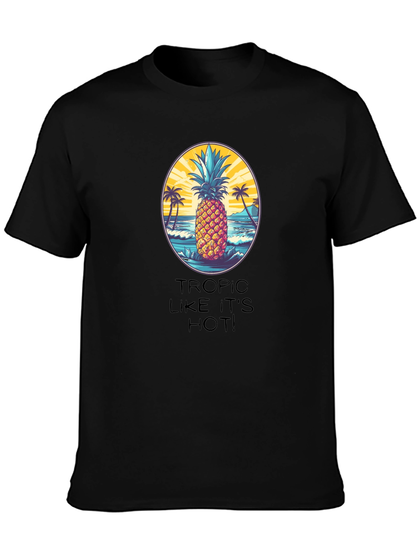 Tropical Pineapple Graphic T-Shirt - Beach Vibes