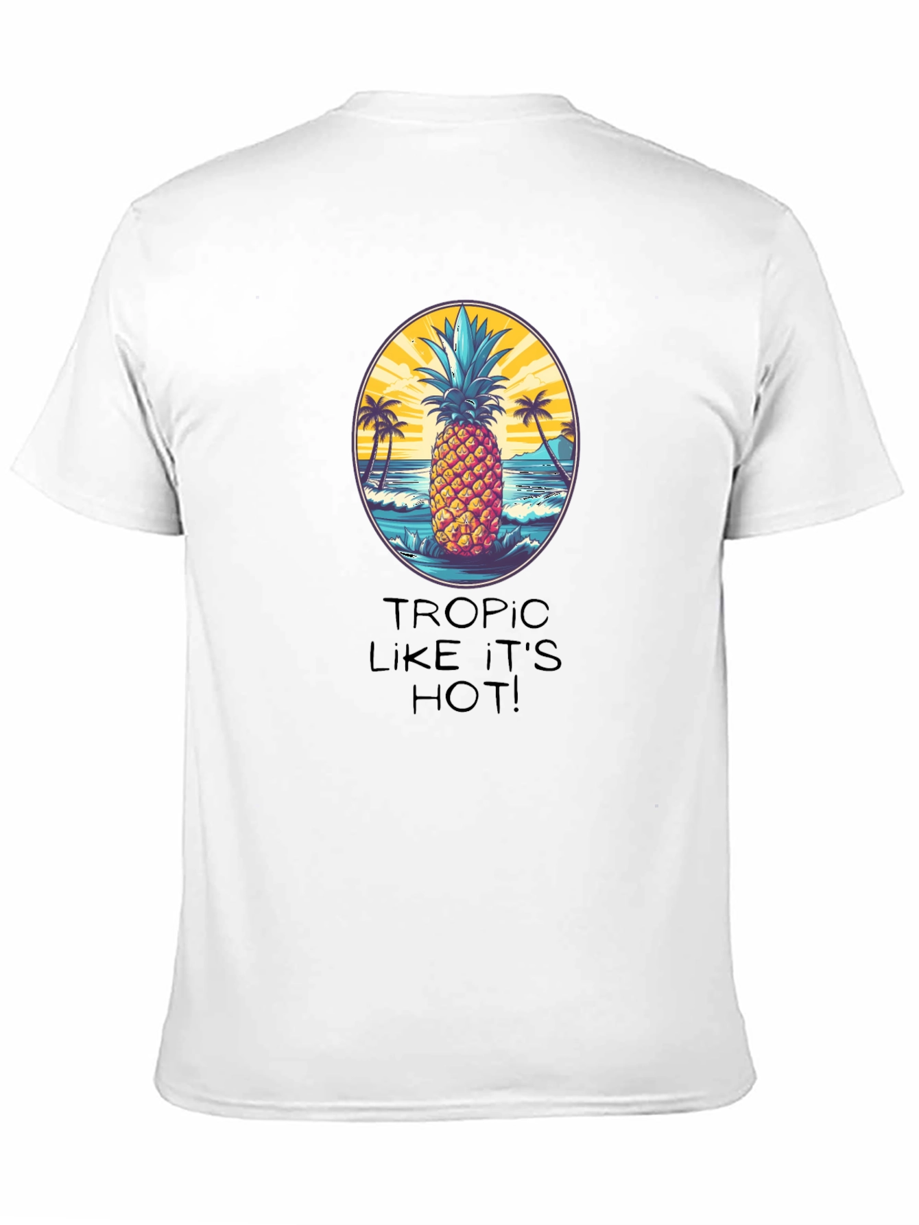 Tropical Pineapple Graphic T-Shirt - Beach Vibes