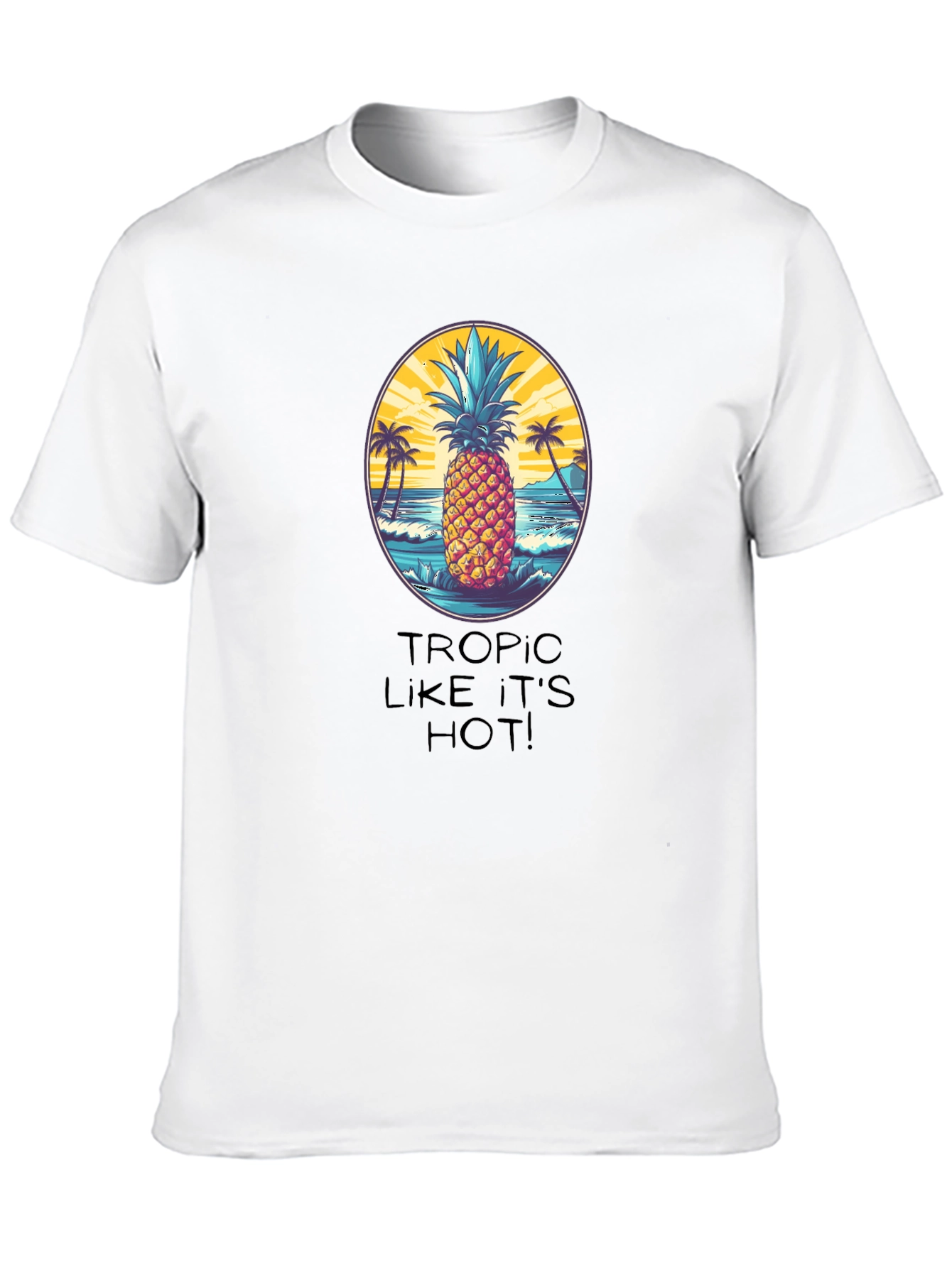 Tropical Pineapple Graphic T-Shirt - Beach Vibes