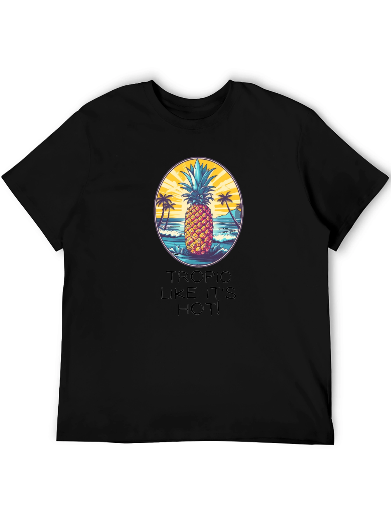 Tropical Pineapple Graphic T-Shirt - Beach Vibes