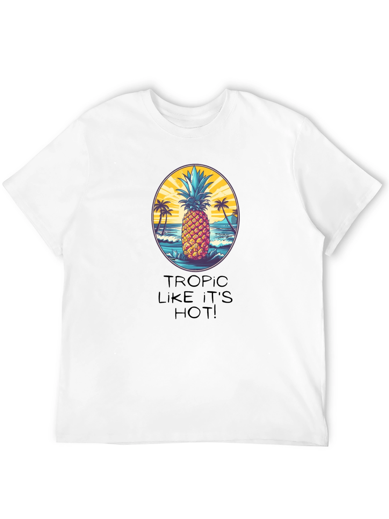 Tropical Pineapple Graphic T-Shirt - Beach Vibes