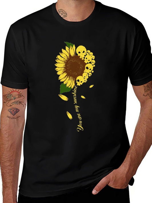 Skull Sunflower T-Shirt - You are my Sunshine Graphic Tee