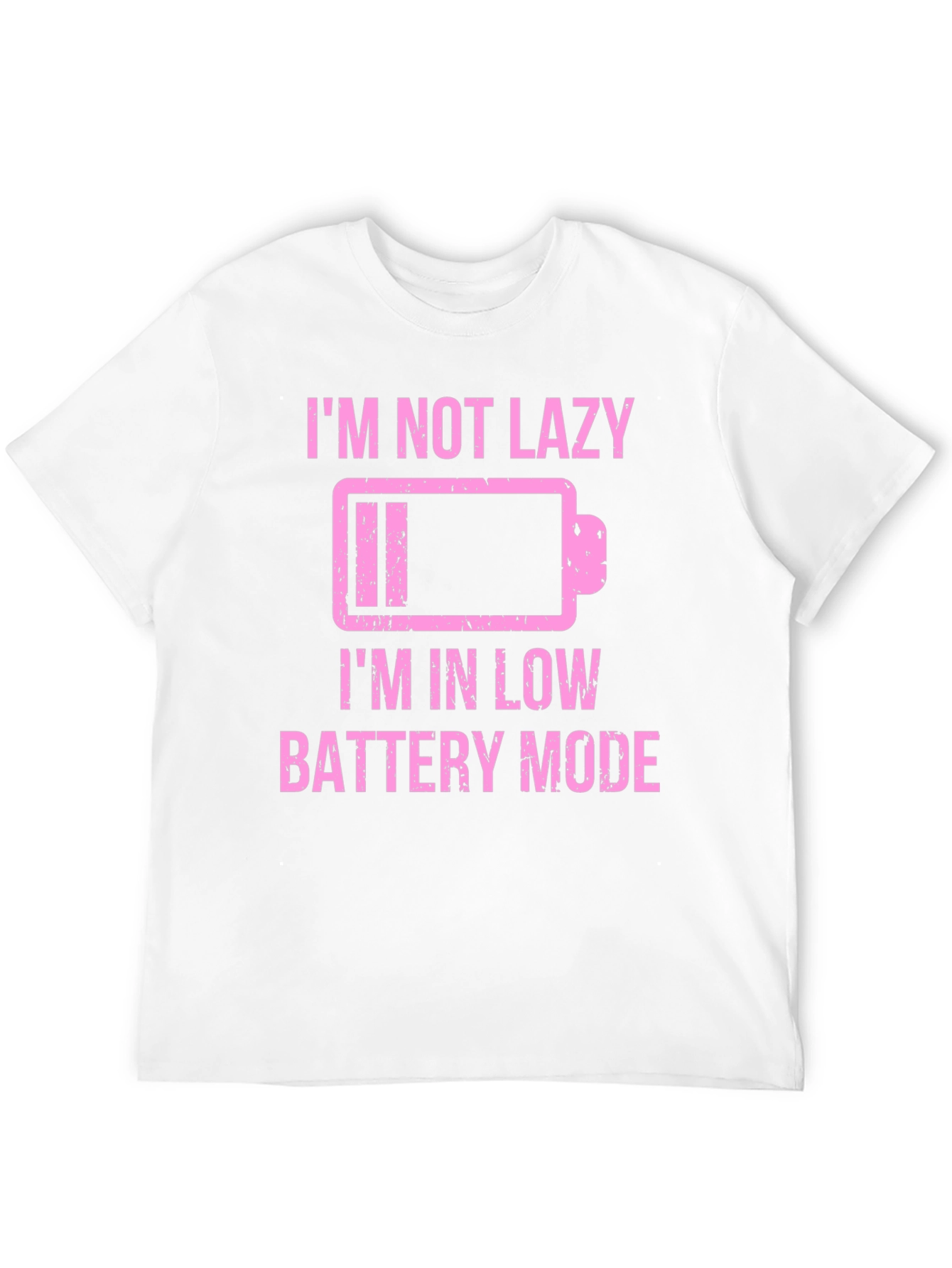 Funny Low Battery Mode Graphic Tee - Black