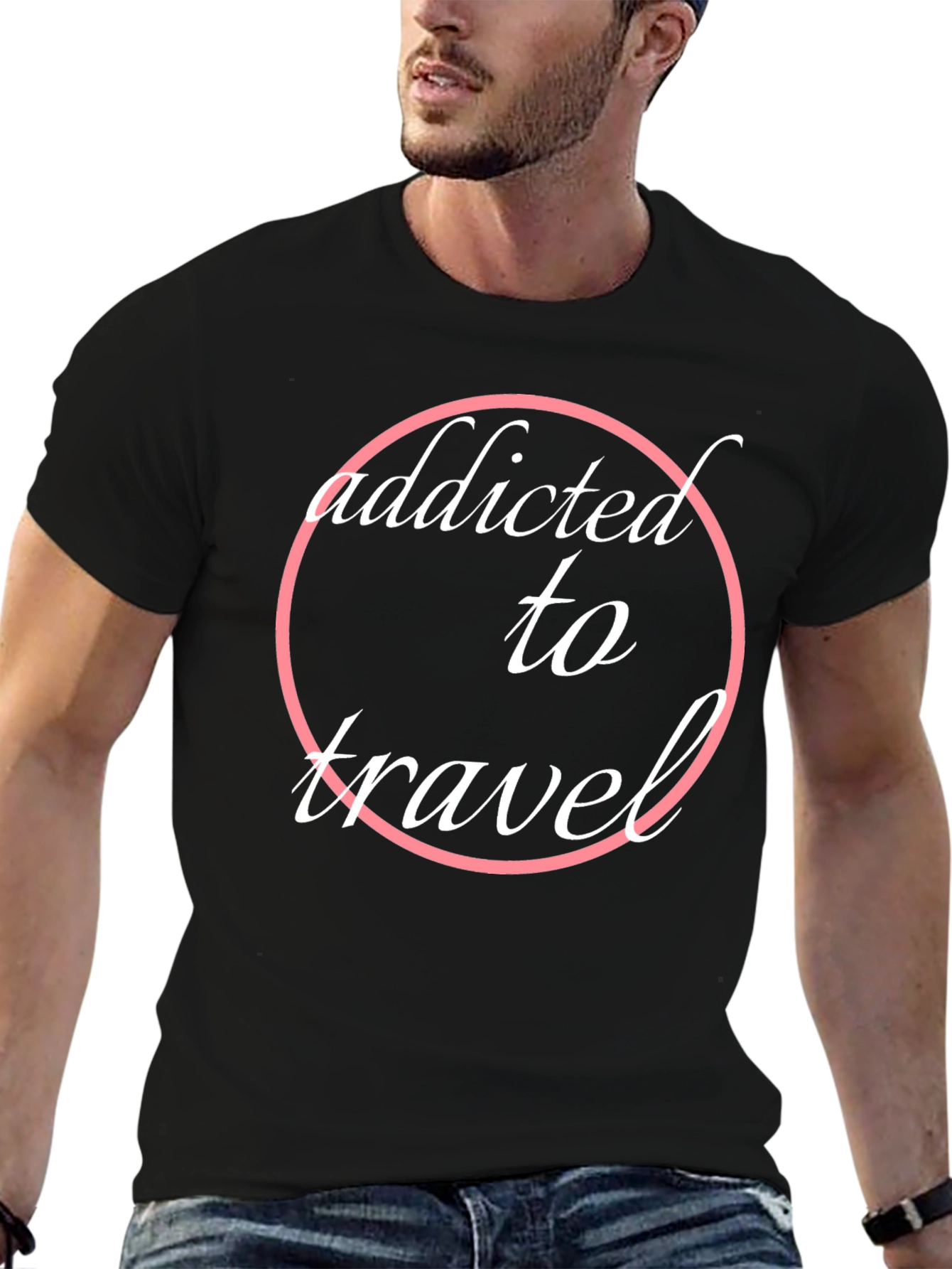 Addicted to Travel T-Shirt | Stylish Black Tee