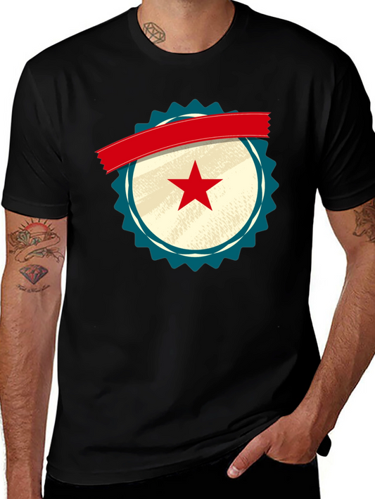 Retro Star Emblem Black T-Shirt