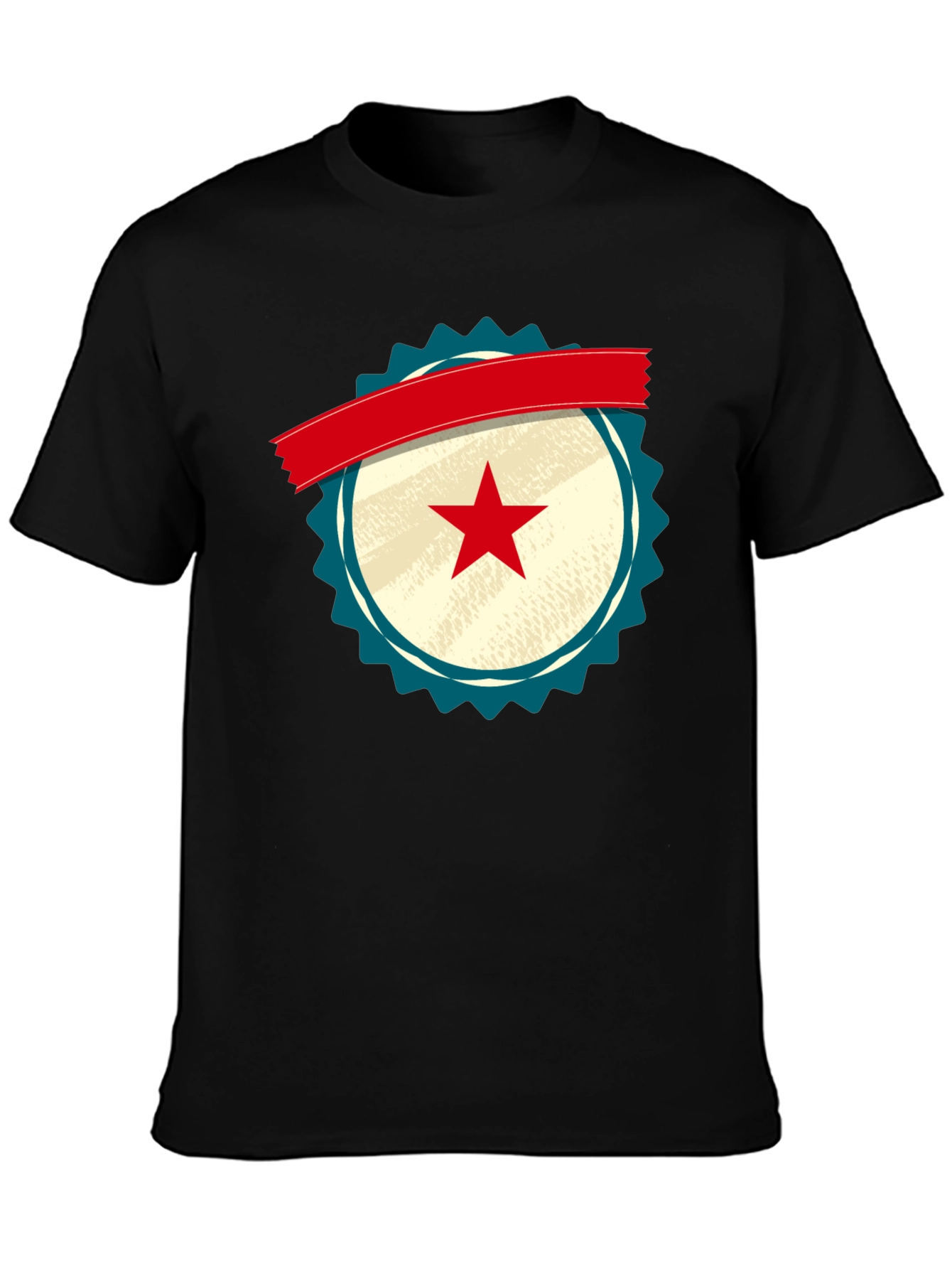 Retro Star Emblem Black T-Shirt