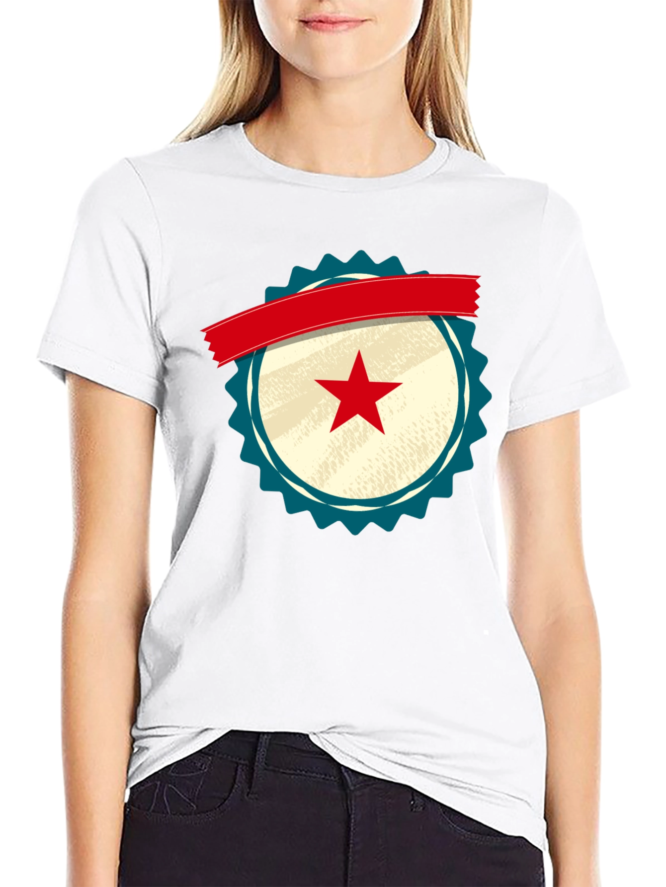 Retro Star Emblem Black T-Shirt