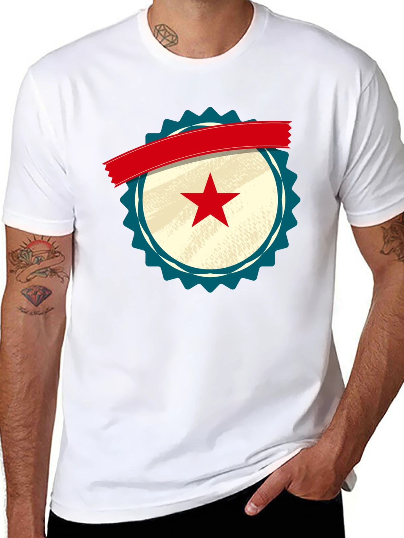 Retro Star Emblem Black T-Shirt