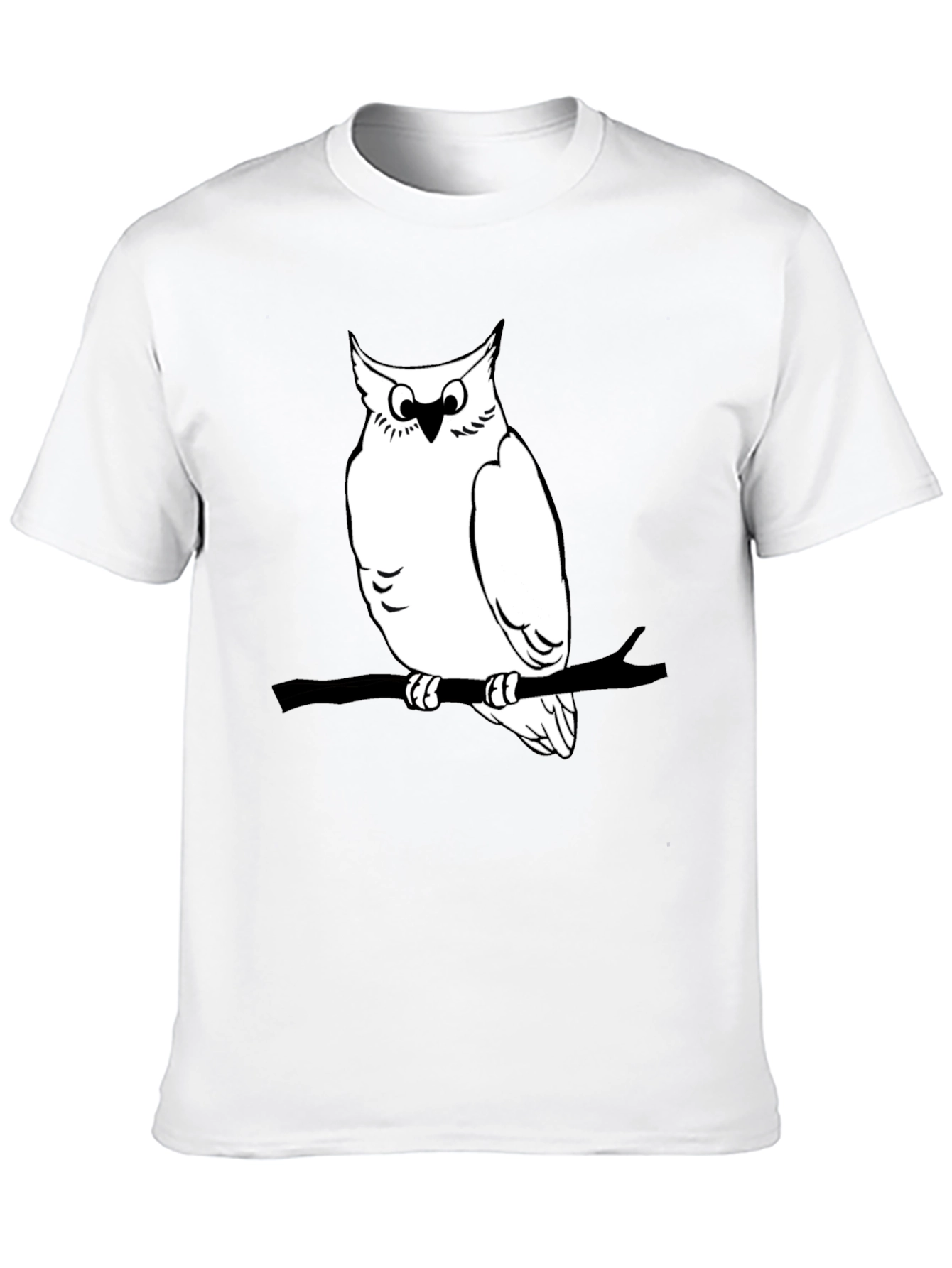 Owl Graphic Print Tee - Mens Black T-Shirt