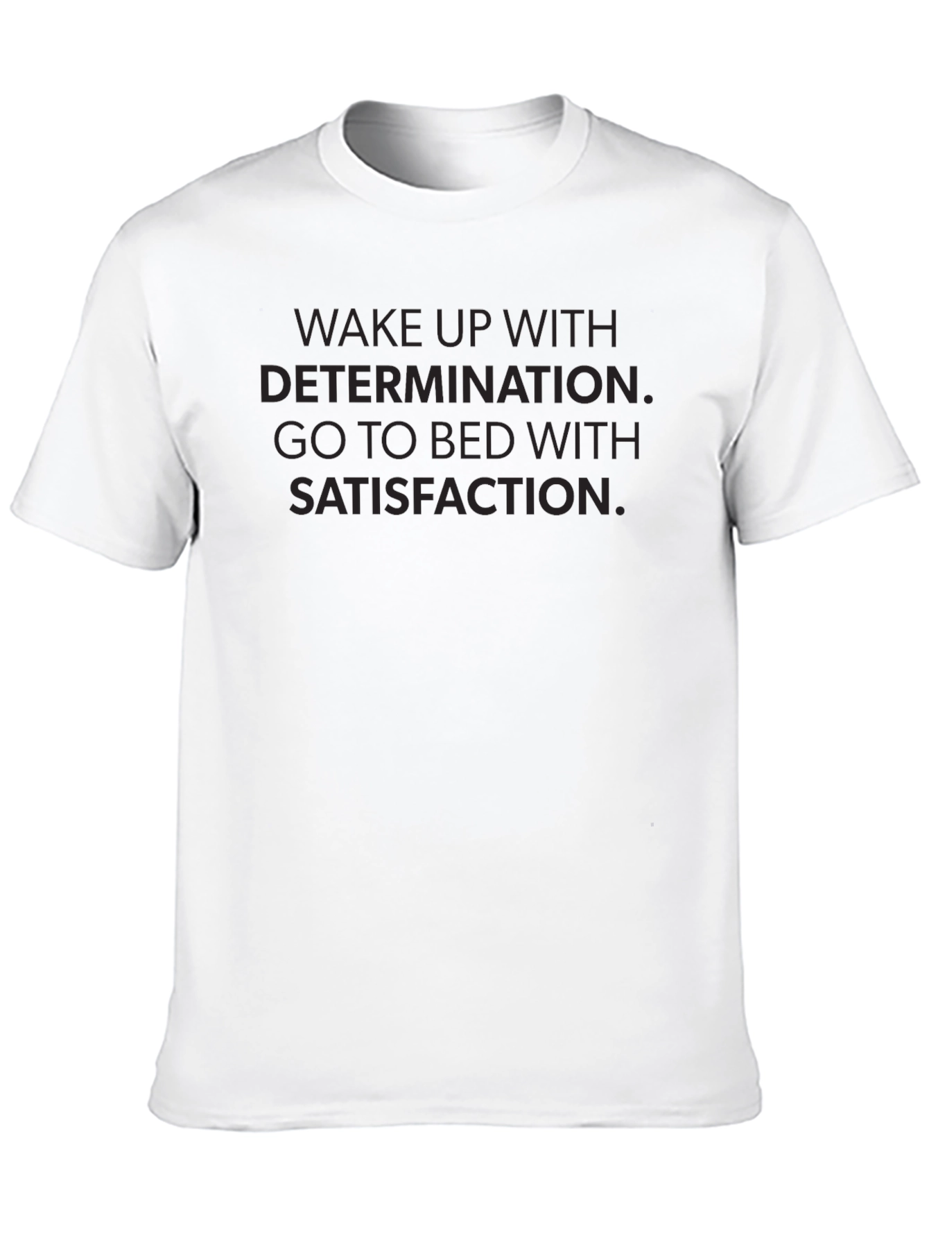 Motivational Black T-Shirt - Wake Up With Determination