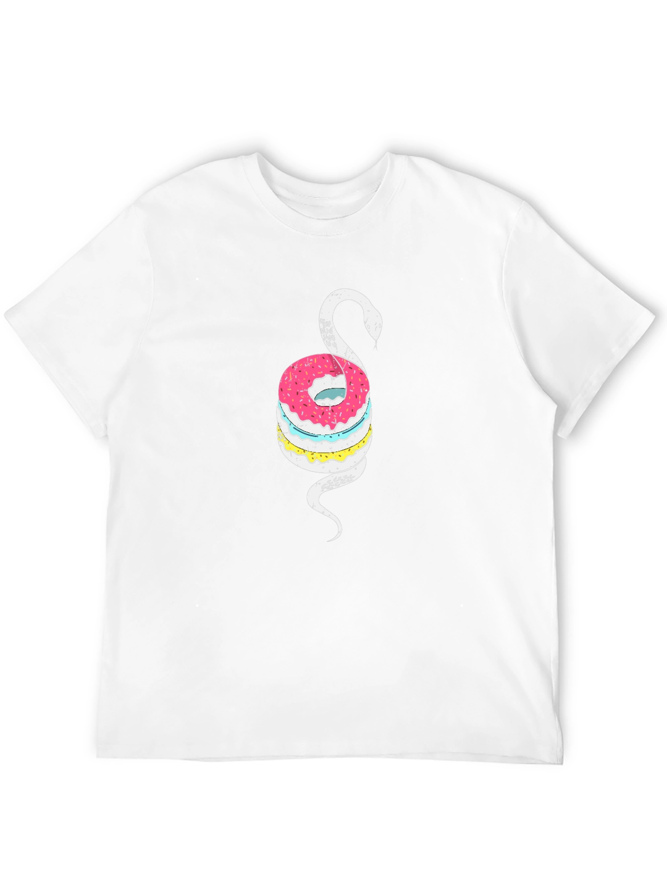 Donut Snake Graphic Tee - Quirky Black T-Shirt