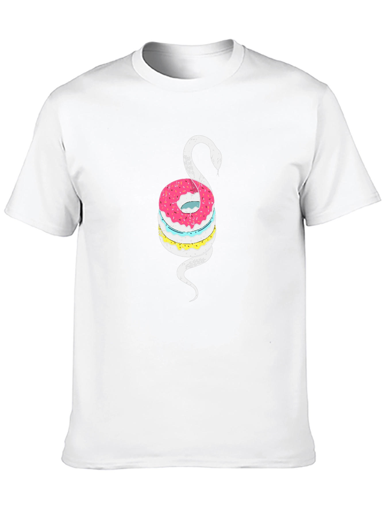 Donut Snake Graphic Tee - Quirky Black T-Shirt