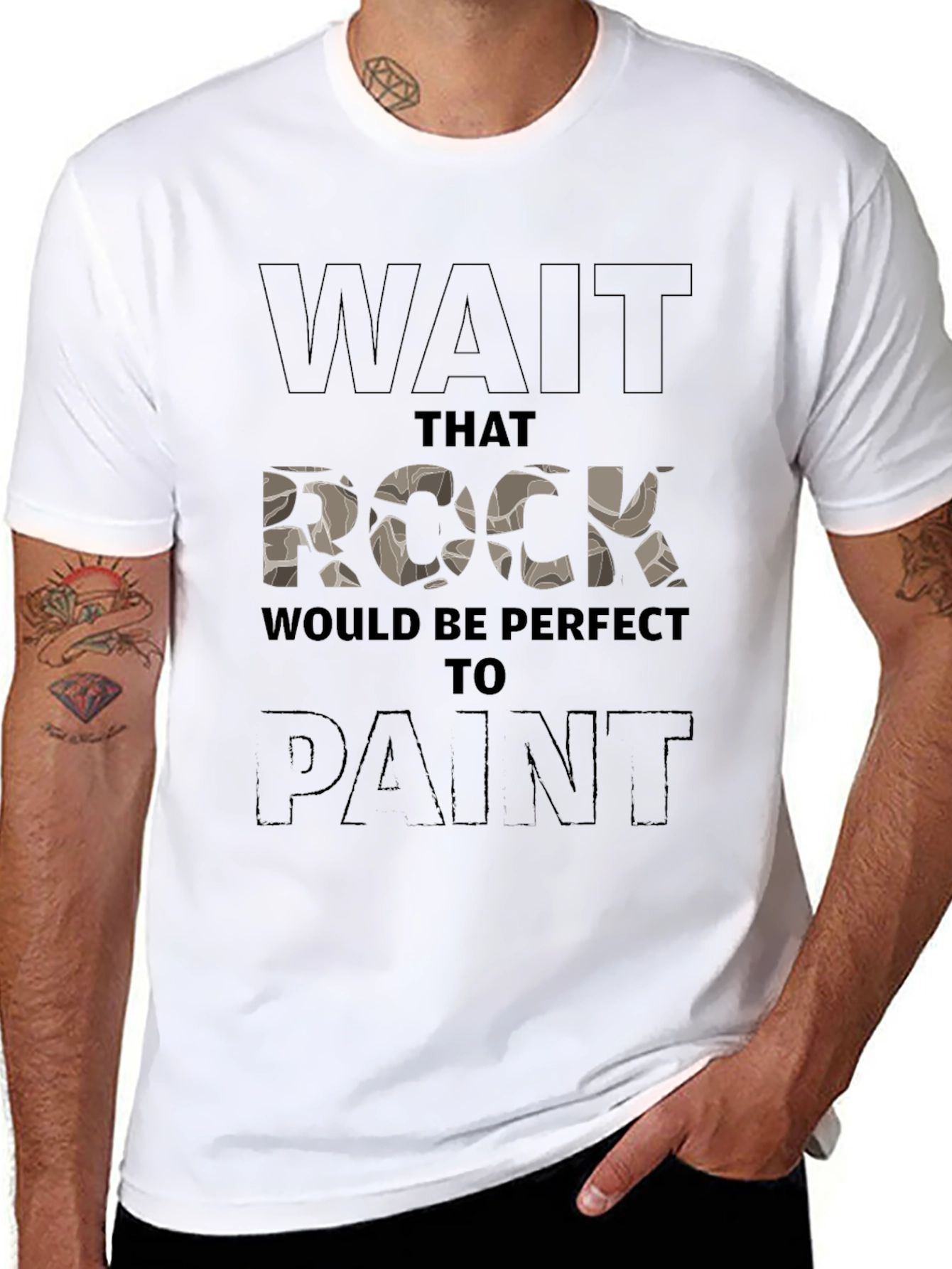 Rock Painting T-Shirt - Novelty Graphic Tee