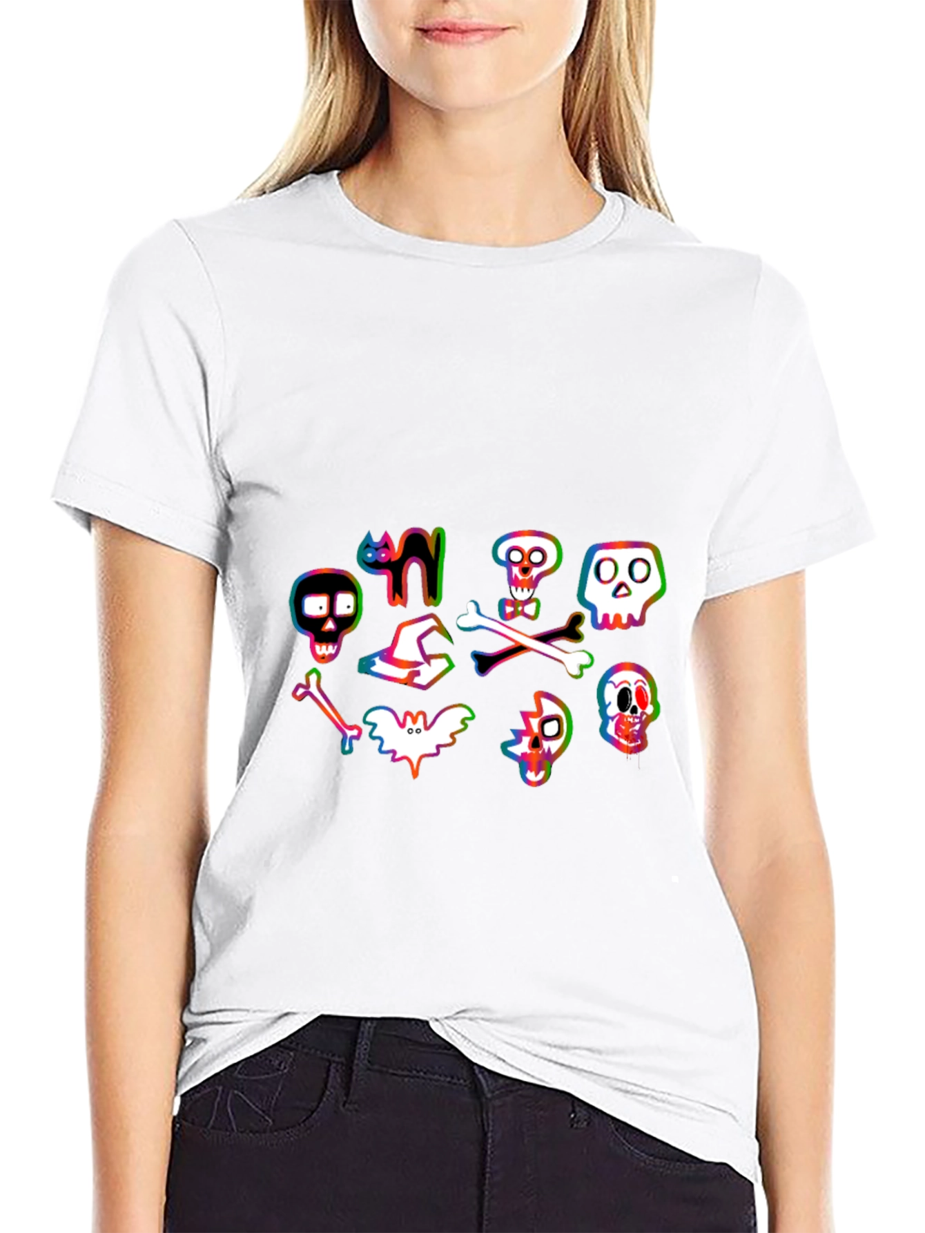 Halloween Graphic Tee - Spooky Cartoon Design
