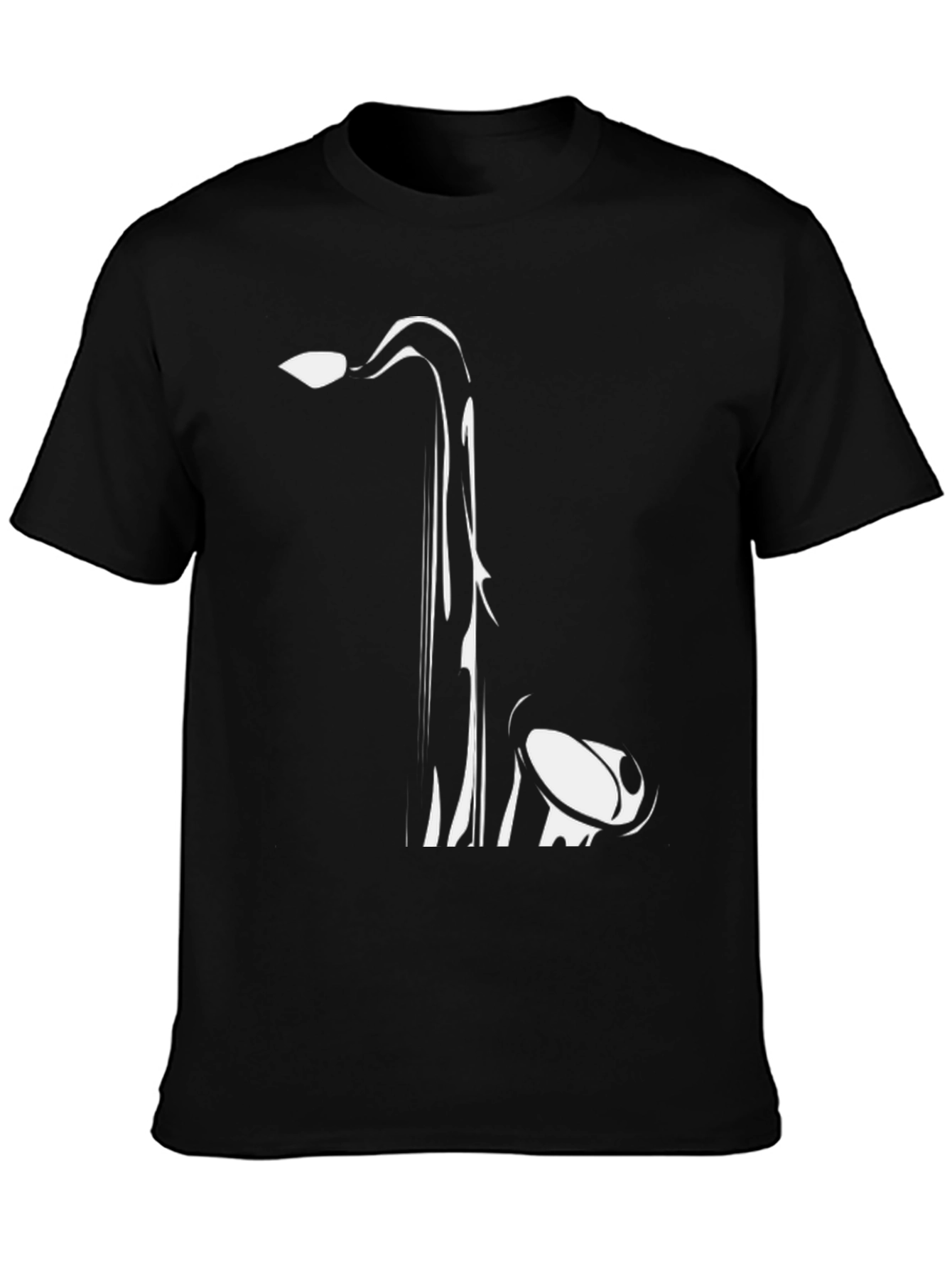 Saxophone Graphic Tee - Black Cotton Comfort