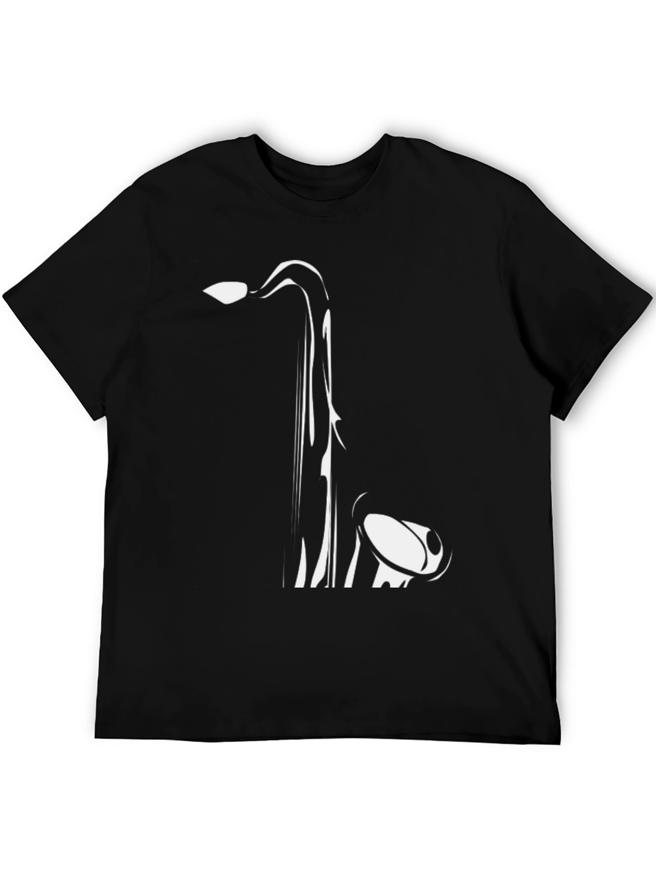 Saxophone Graphic Tee - Black Cotton Comfort