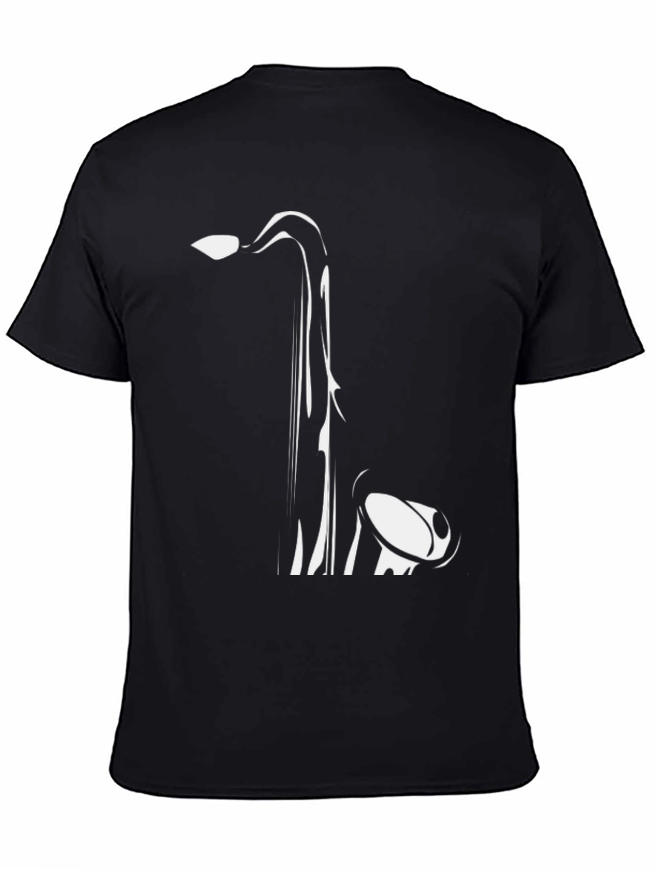 Saxophone Graphic Tee - Black Cotton Comfort