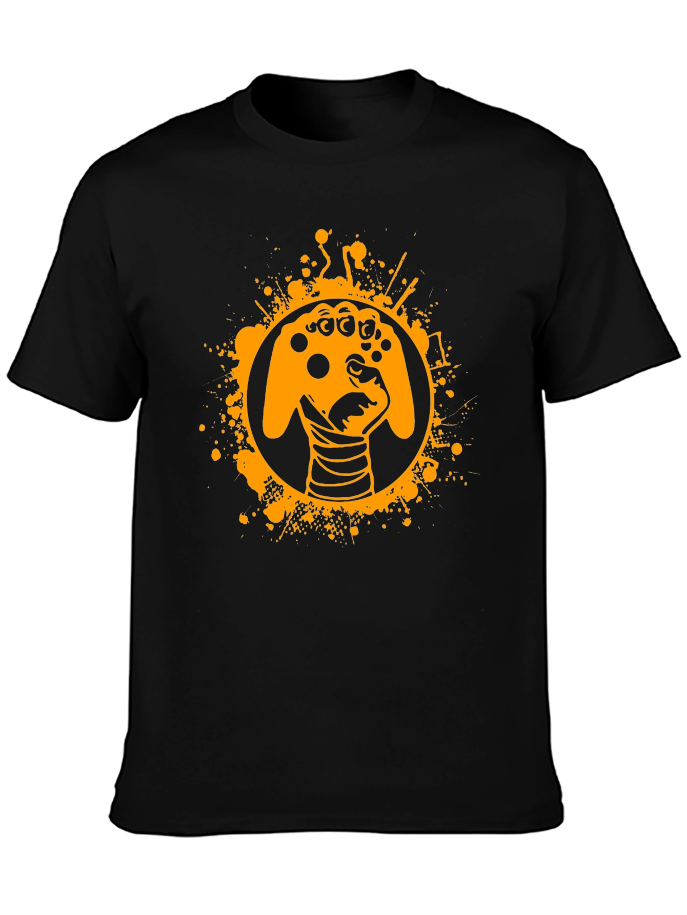 Gamer Fist Graphic Tee - Black Cotton Blend