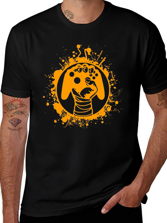Gamer Fist Graphic Tee - Black Cotton Blend