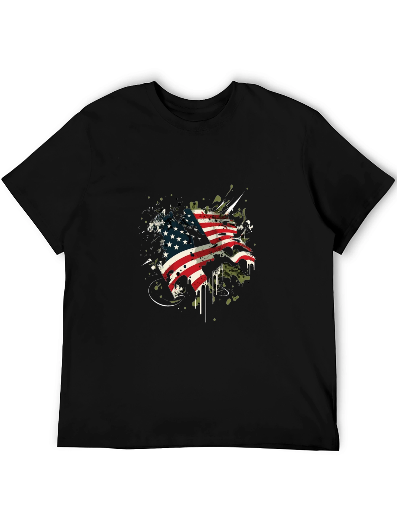 American Flag Graphic Black T-Shirt