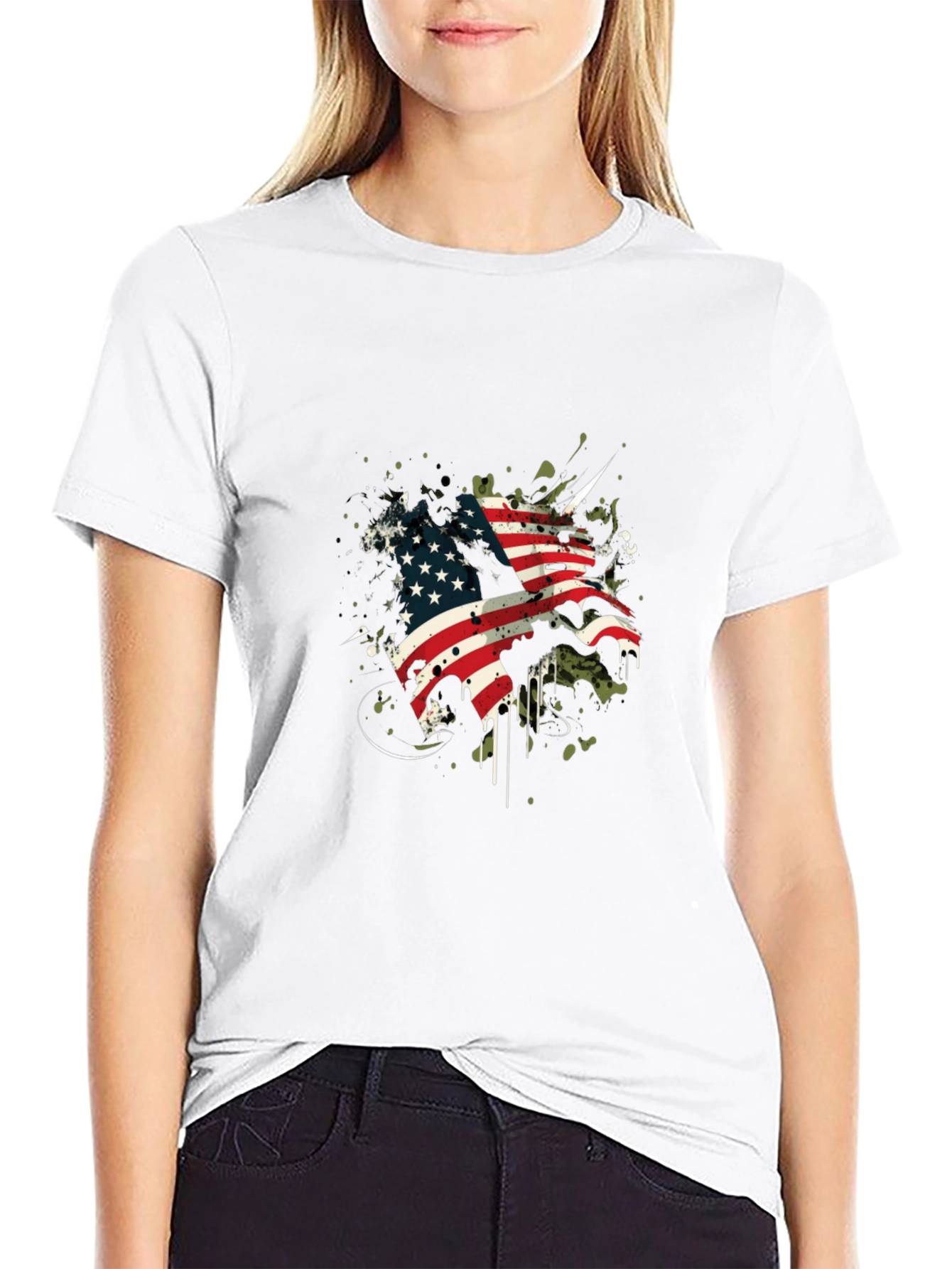 American Flag Graphic Black T-Shirt