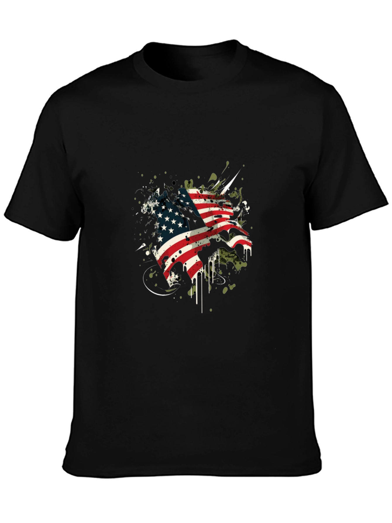 American Flag Graphic Black T-Shirt