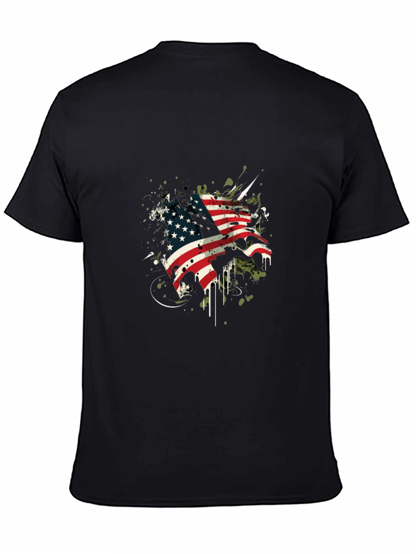 American Flag Graphic Black T-Shirt