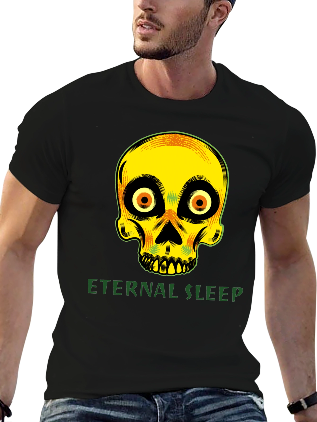 Eternal Sleep Skull Graphic T-Shirt