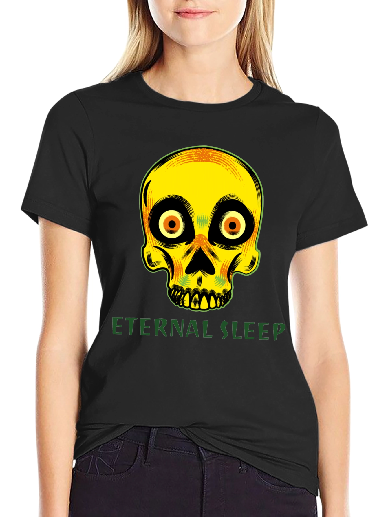 Eternal Sleep Skull Graphic T-Shirt