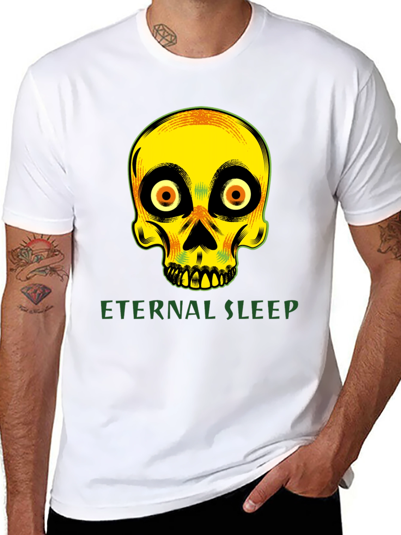 Eternal Sleep Skull Graphic T-Shirt