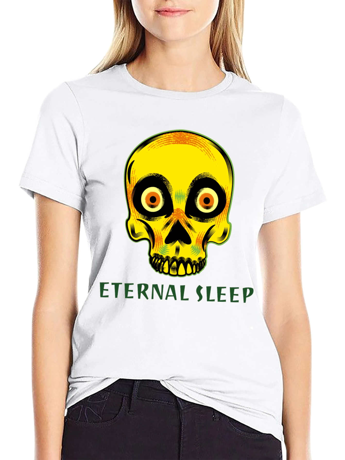 Eternal Sleep Skull Graphic T-Shirt