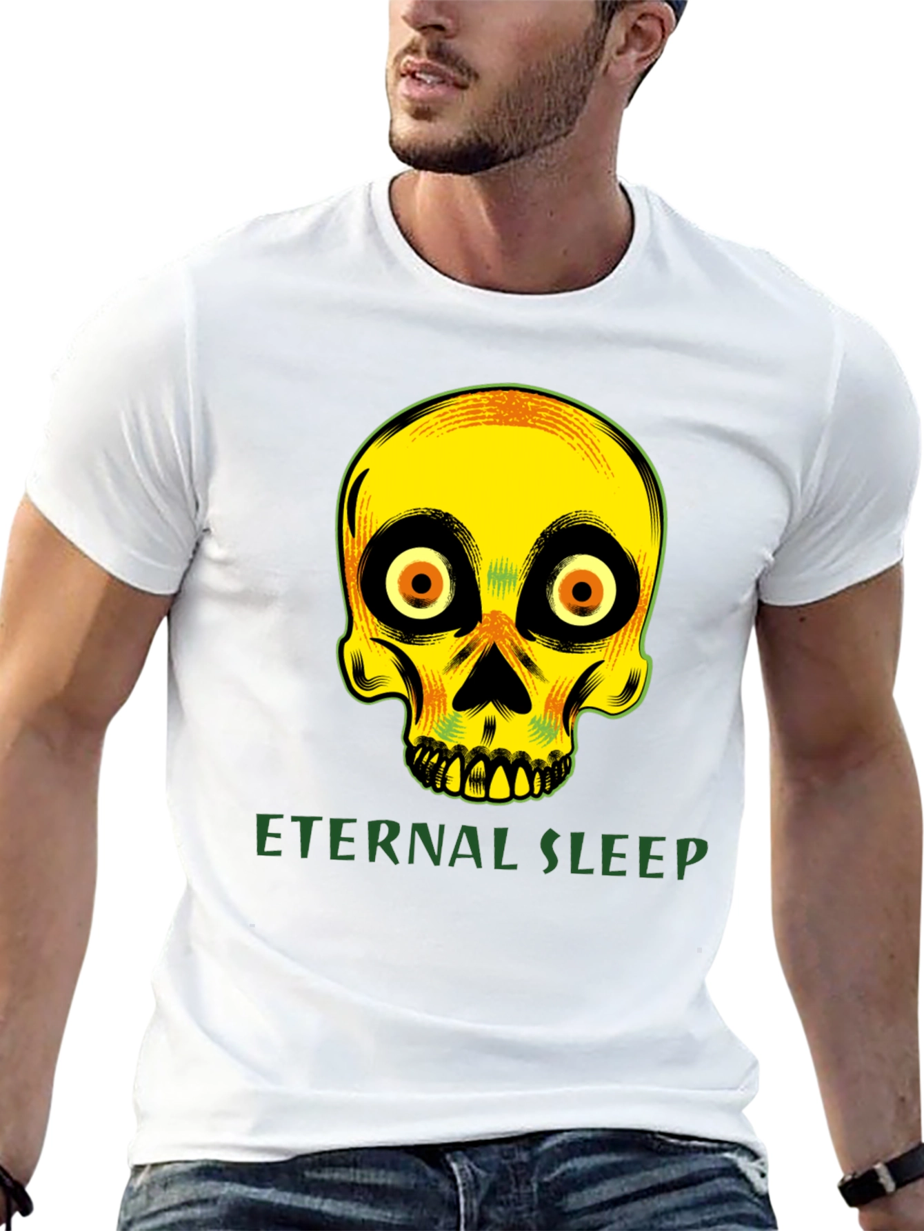 Eternal Sleep Skull Graphic T-Shirt