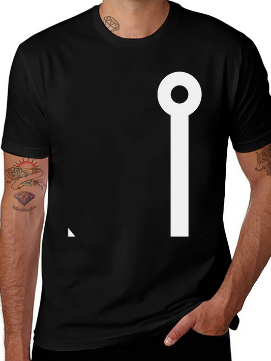Minimalist Black T-Shirt with Abstract White Design