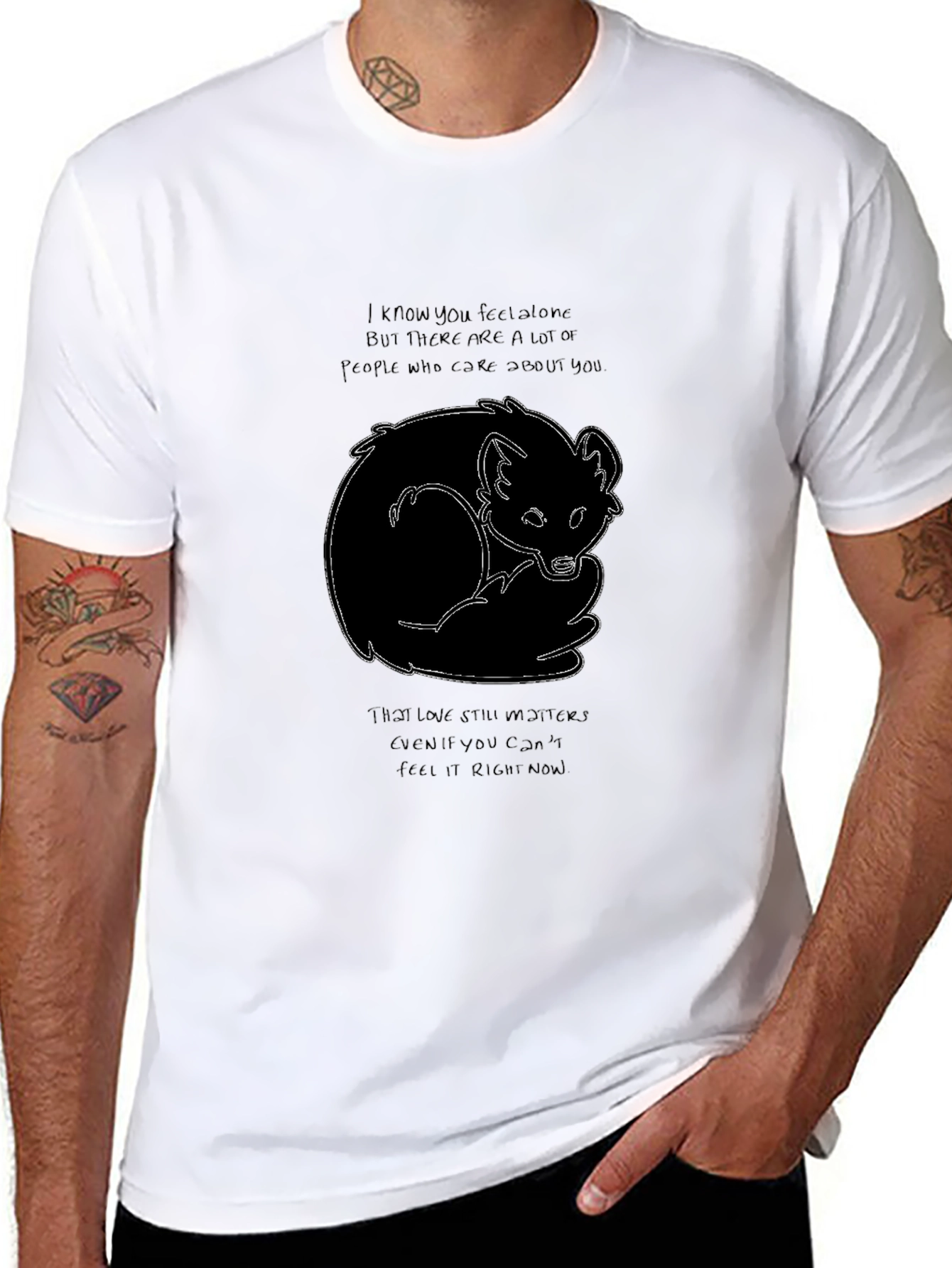 Comforting Fox Graphic T-Shirt - Feel the Love!