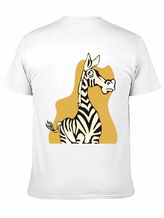 Zebra Cartoon Graphic Tee - Black Unisex T-Shirt