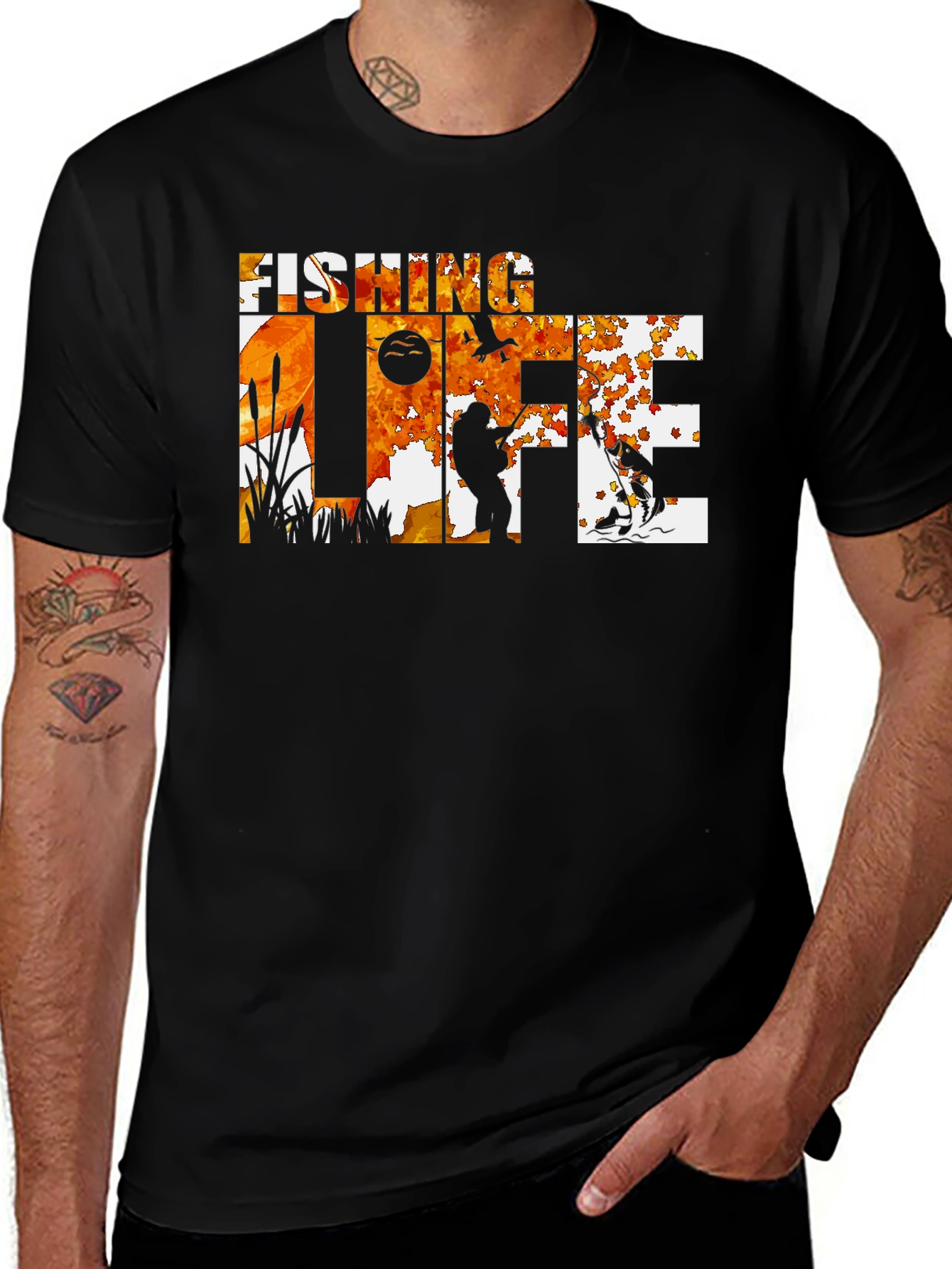 Fishing Life Black T-Shirt - Outdoor Adventure Tee