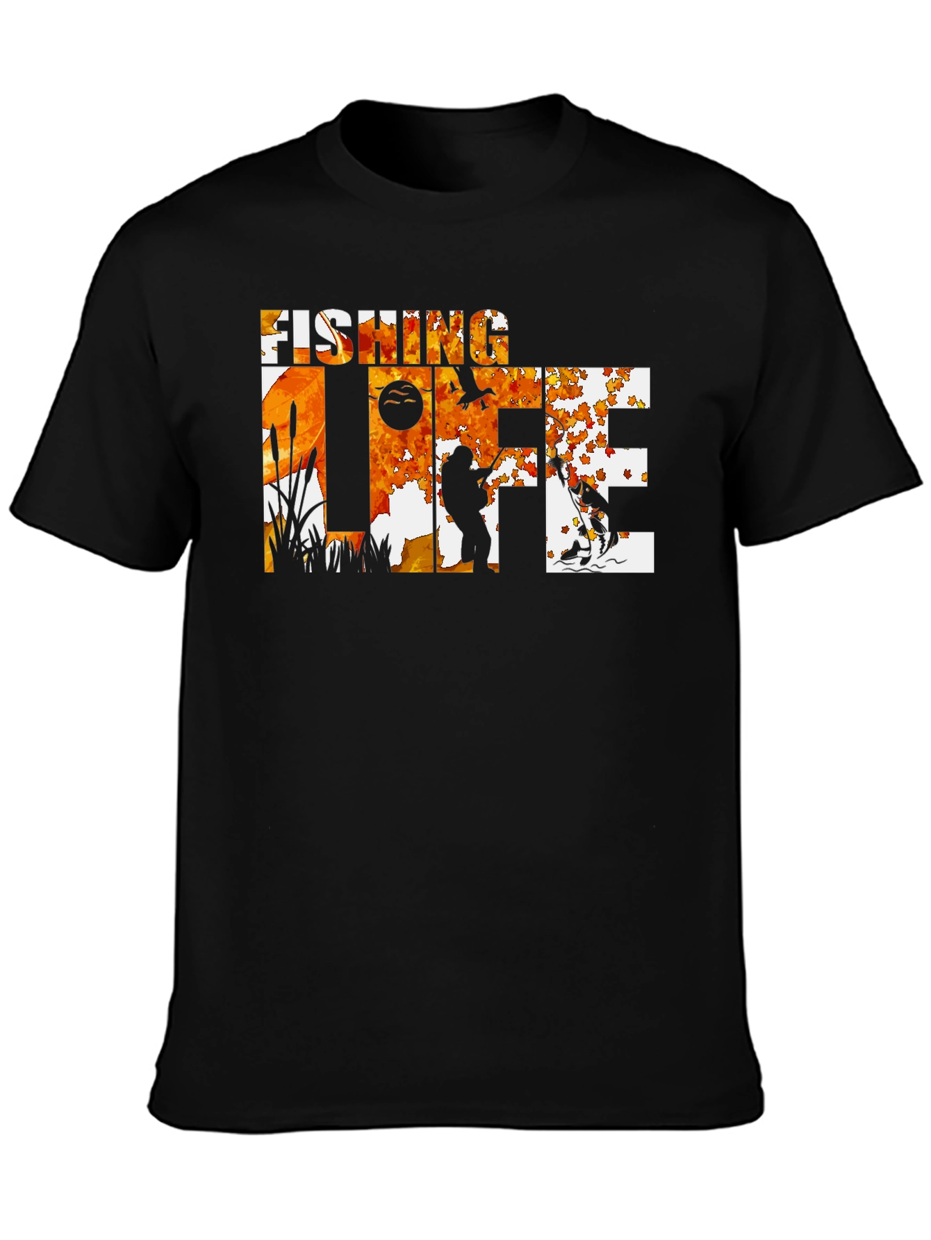 Fishing Life Black T-Shirt - Outdoor Adventure Tee