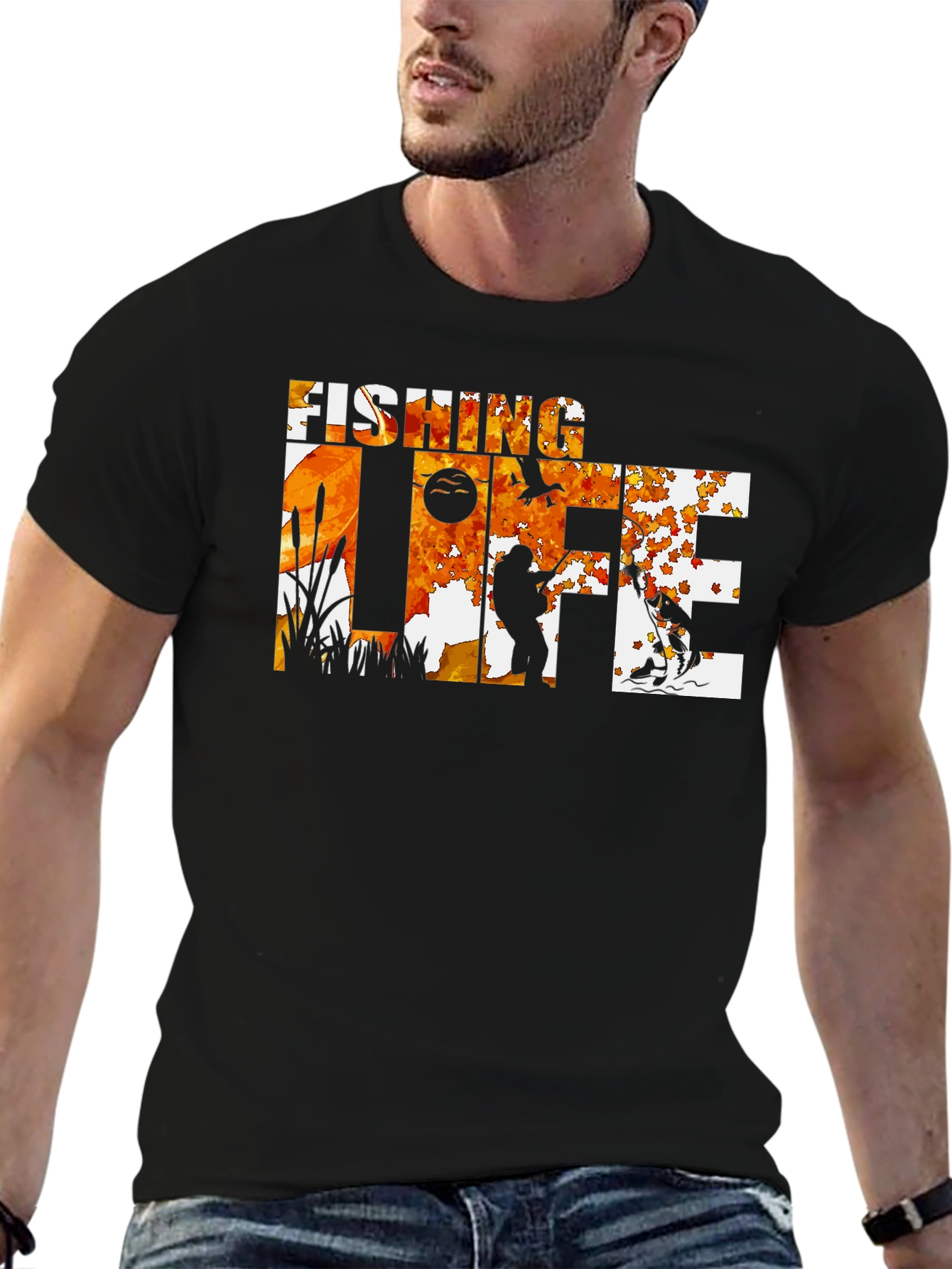 Fishing Life Black T-Shirt - Outdoor Adventure Tee