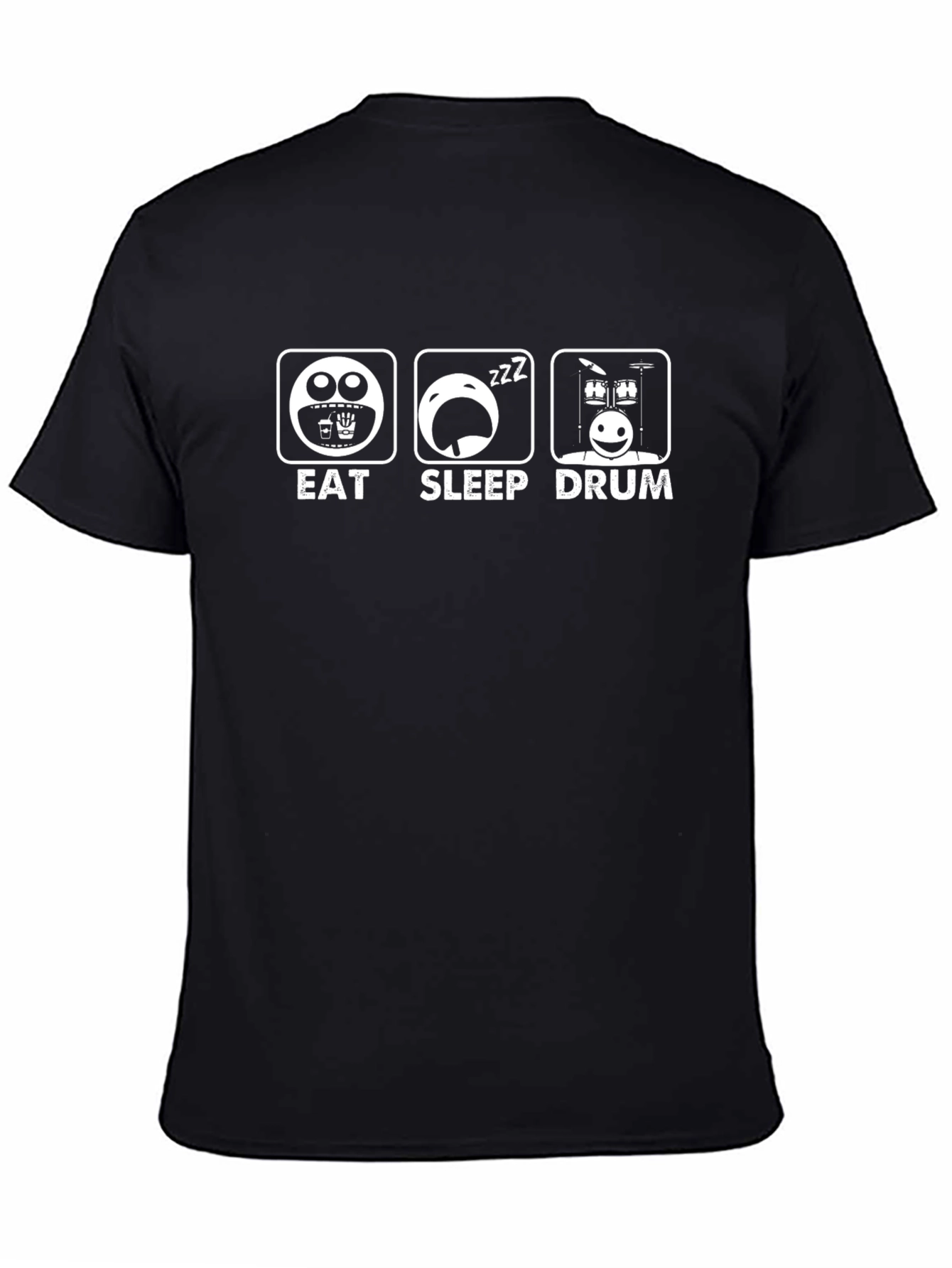 Eat Sleep Drum Black Graphic T-Shirt
