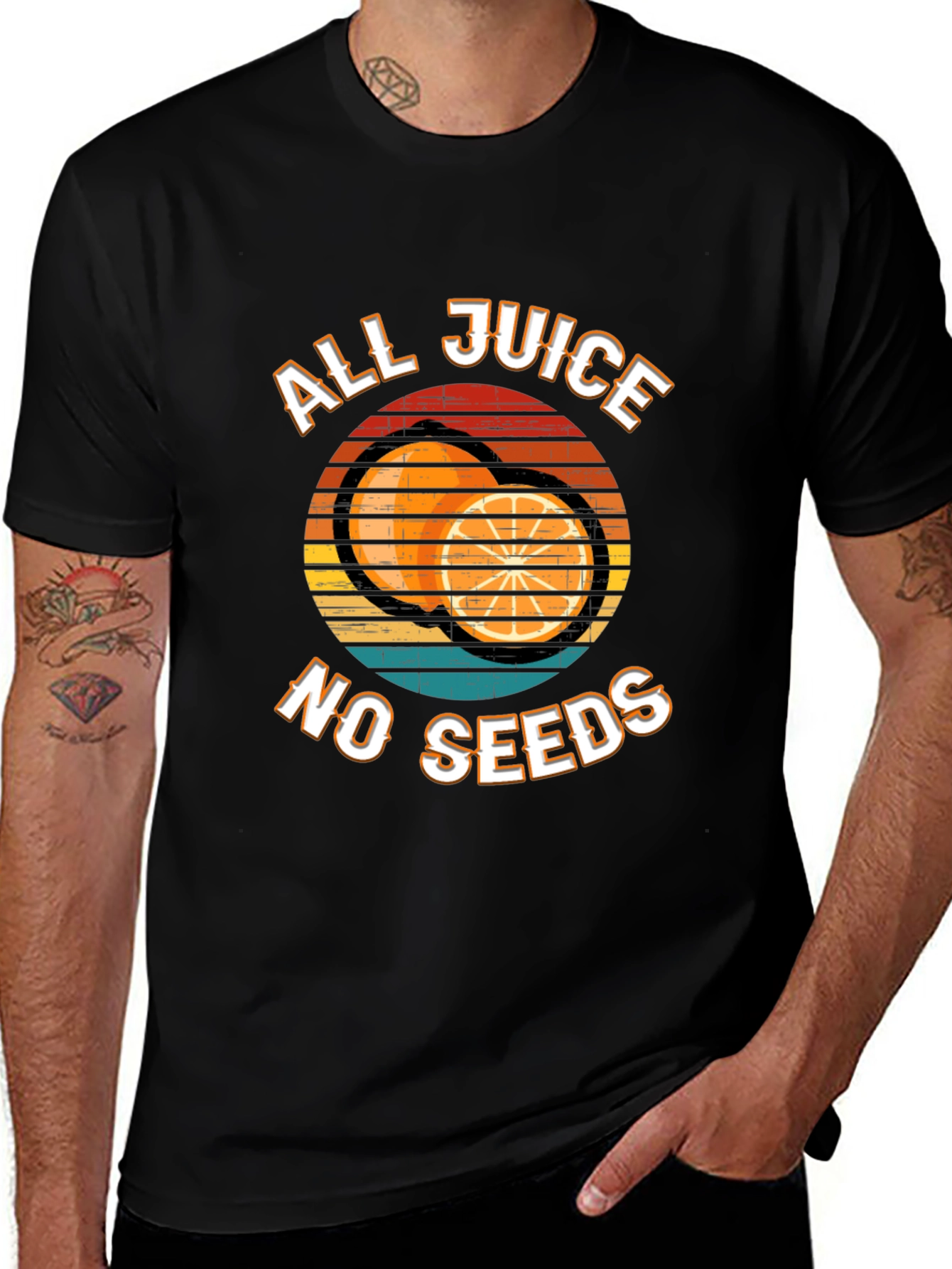 All Juice No Seeds Graphic Tee - Black