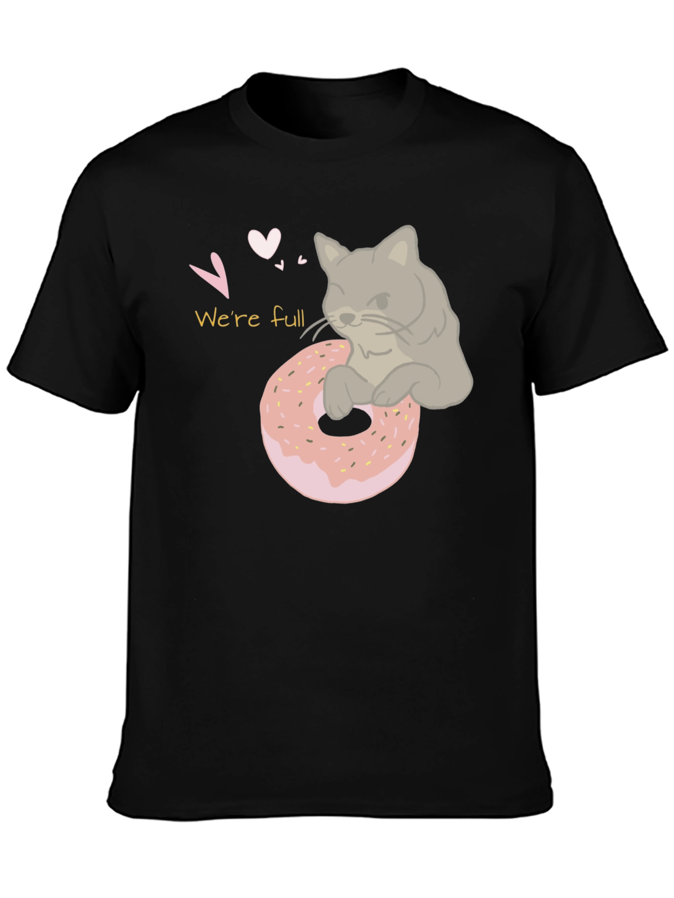 Were Full Cat & Donut Graphic T-Shirt
