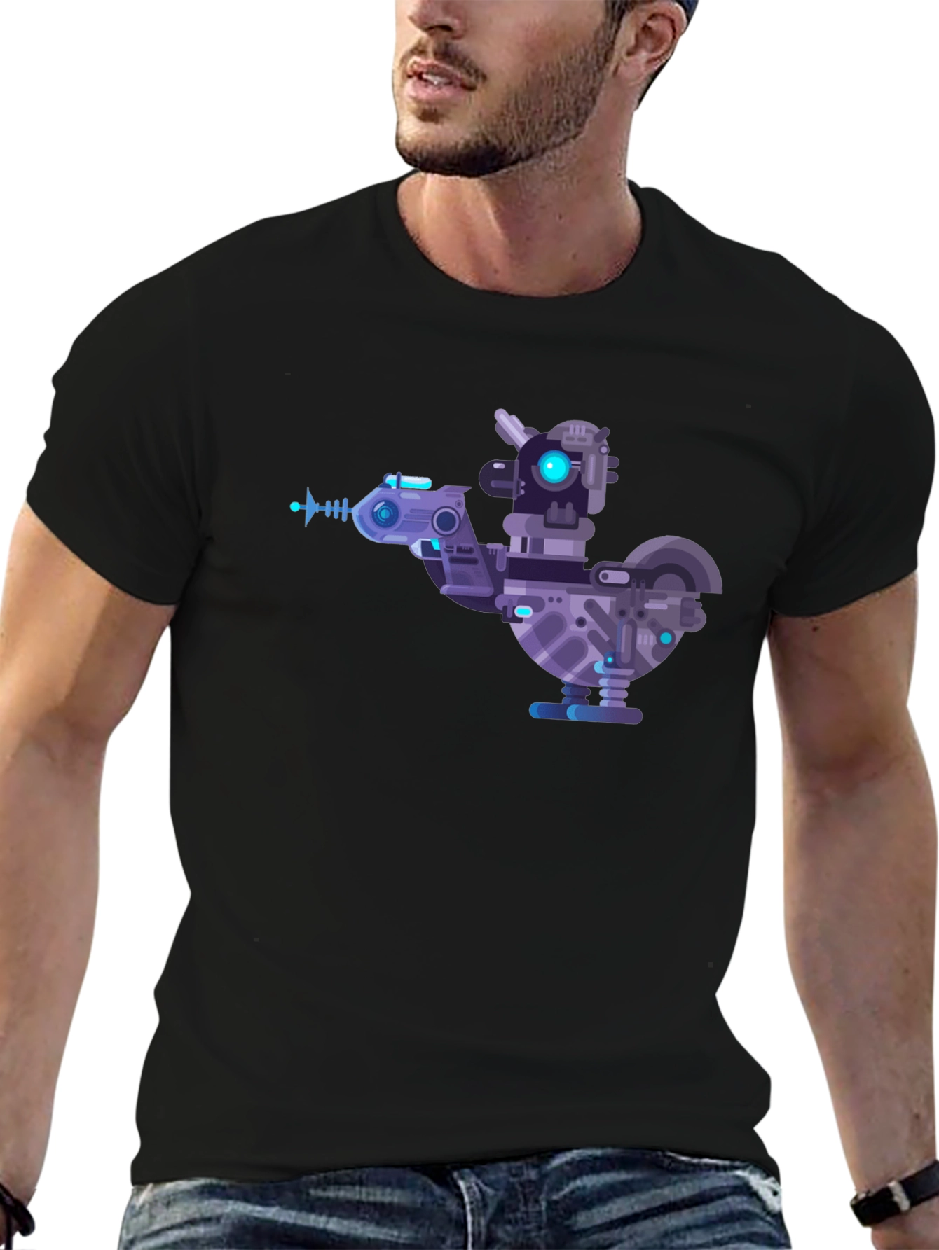 Cybernetic Chicken T-Shirt - Futuristic Robotic Bird Tee