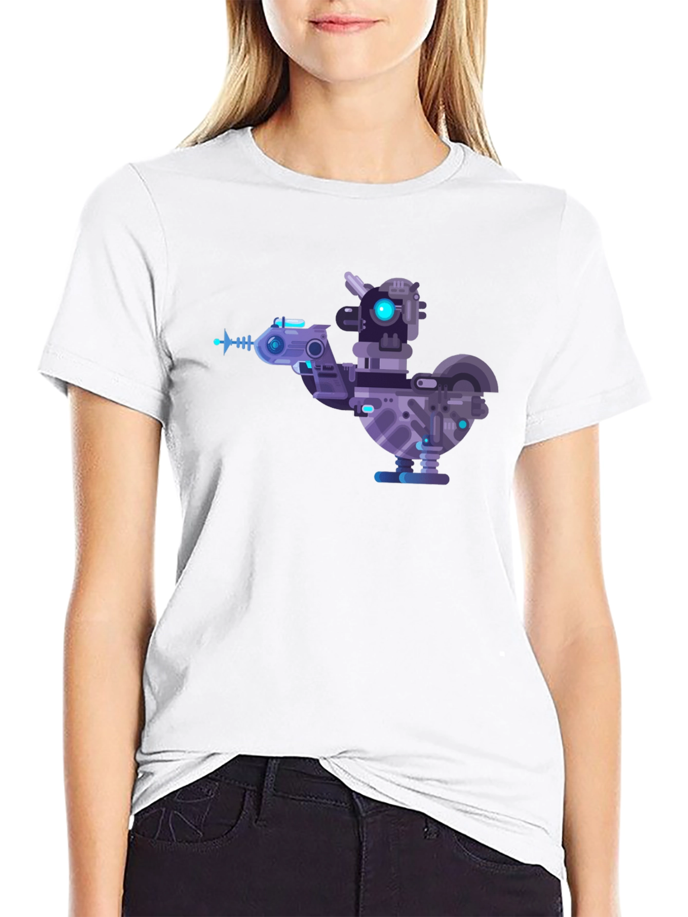 Cybernetic Chicken T-Shirt - Futuristic Robotic Bird Tee