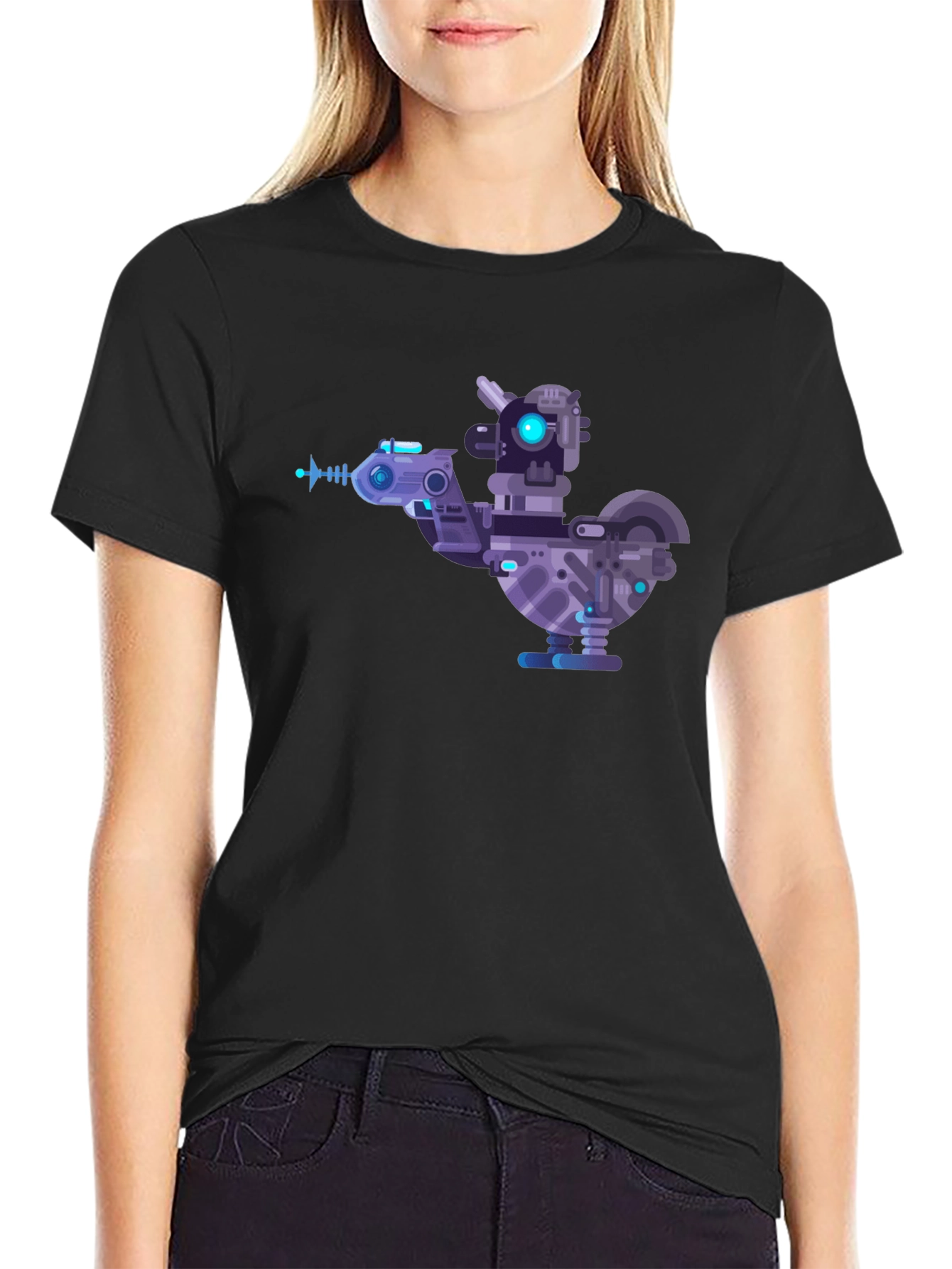 Cybernetic Chicken T-Shirt - Futuristic Robotic Bird Tee