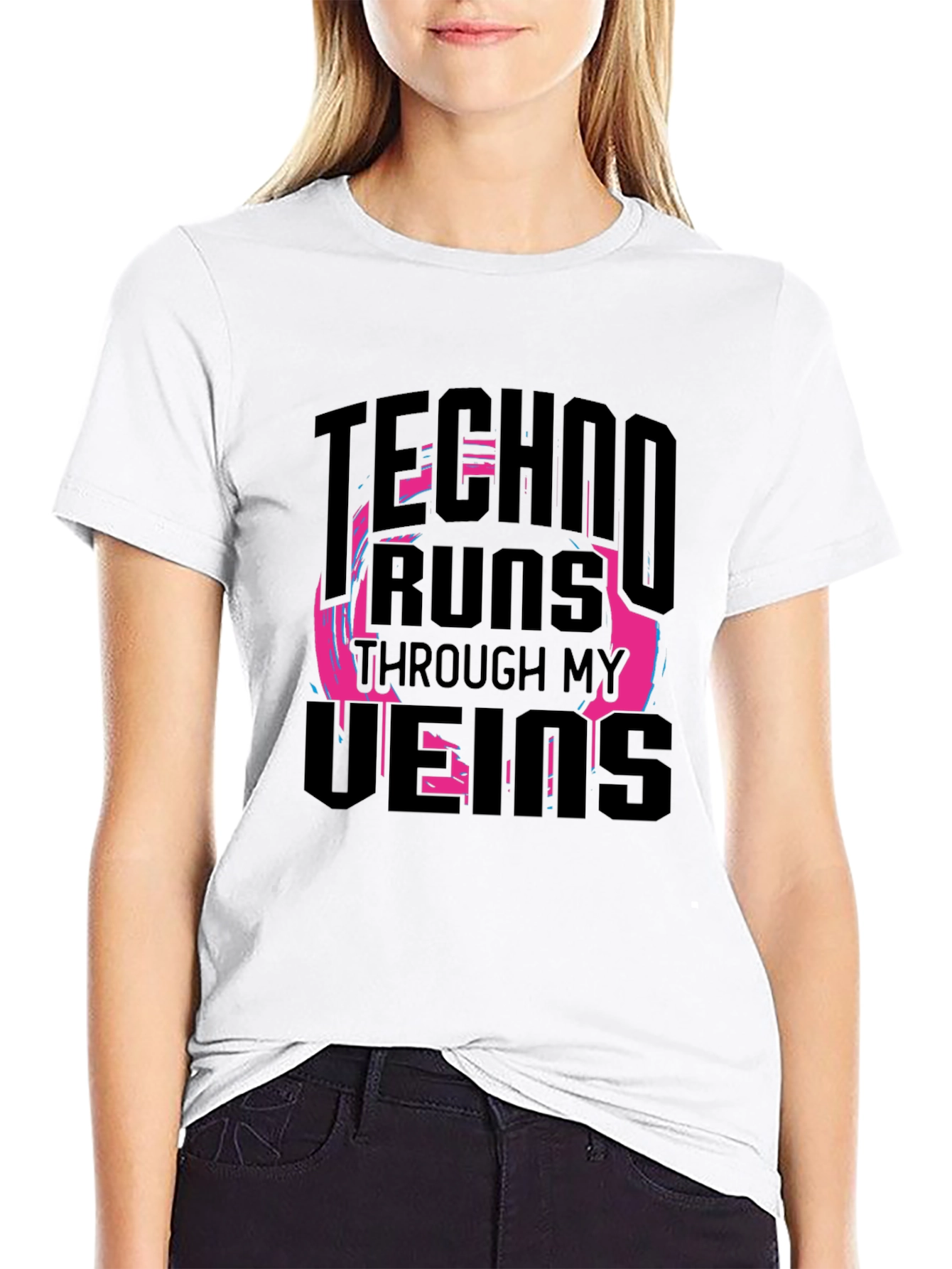 Techno Runs Through My Veins Graphic T-Shirt